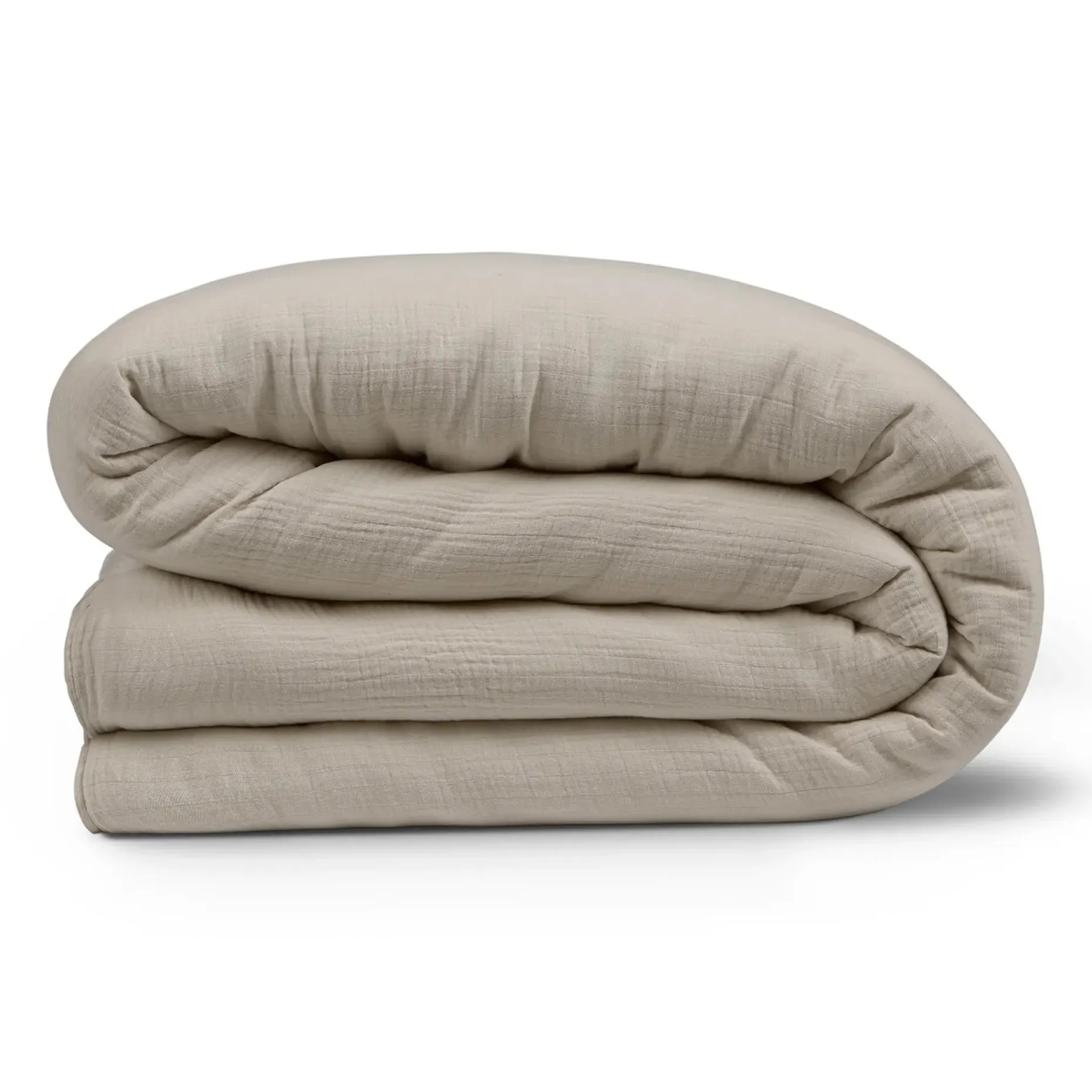 Leni Queen Cotton Gauze Duvet Cover - Taupe