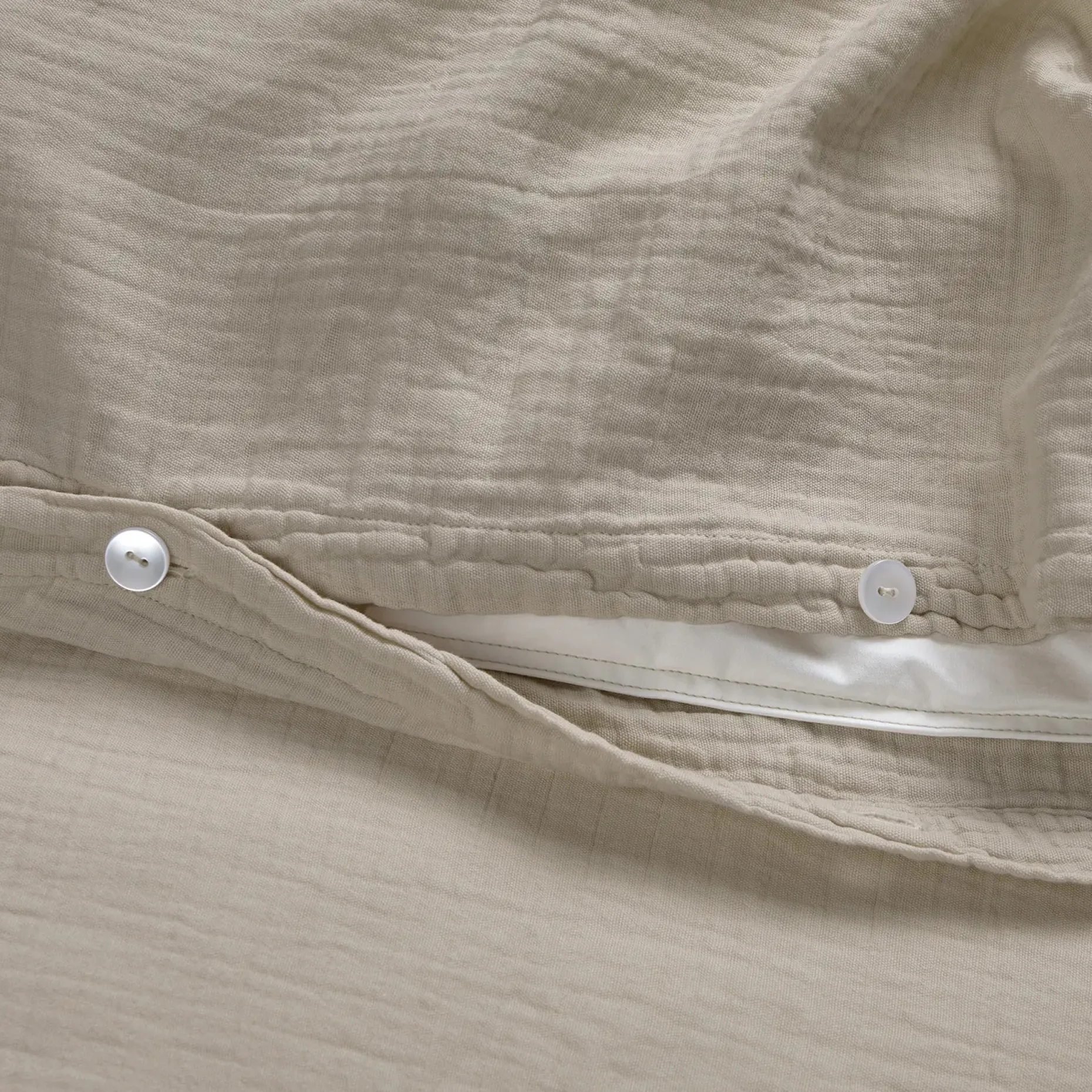 Leni Queen Cotton Gauze Duvet Cover - Taupe