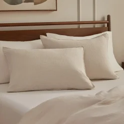 Leni Standard Cotton Gauze Sham Set - Taupe
