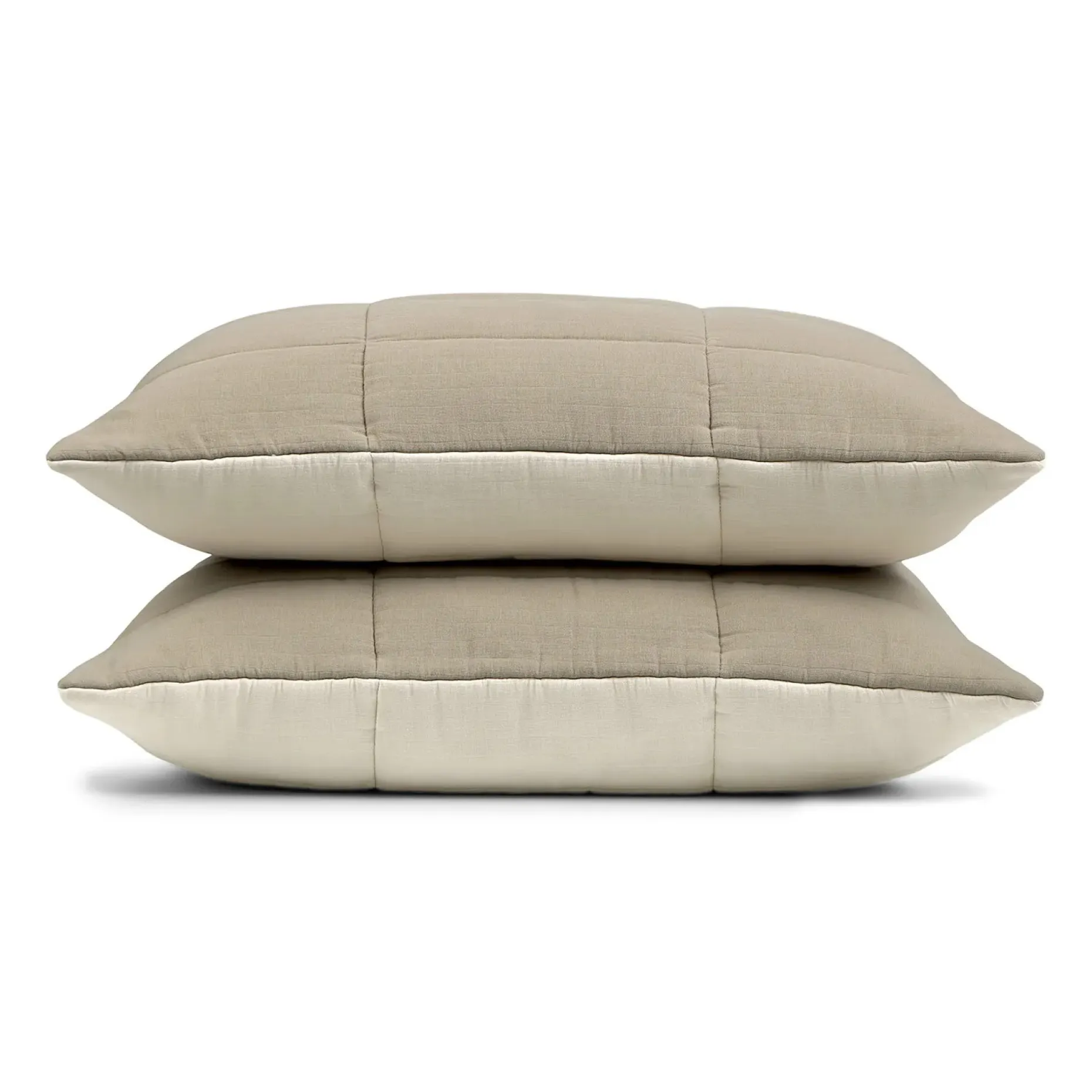 Leni Standard Cotton Gauze Sham Set - Duo Taupe