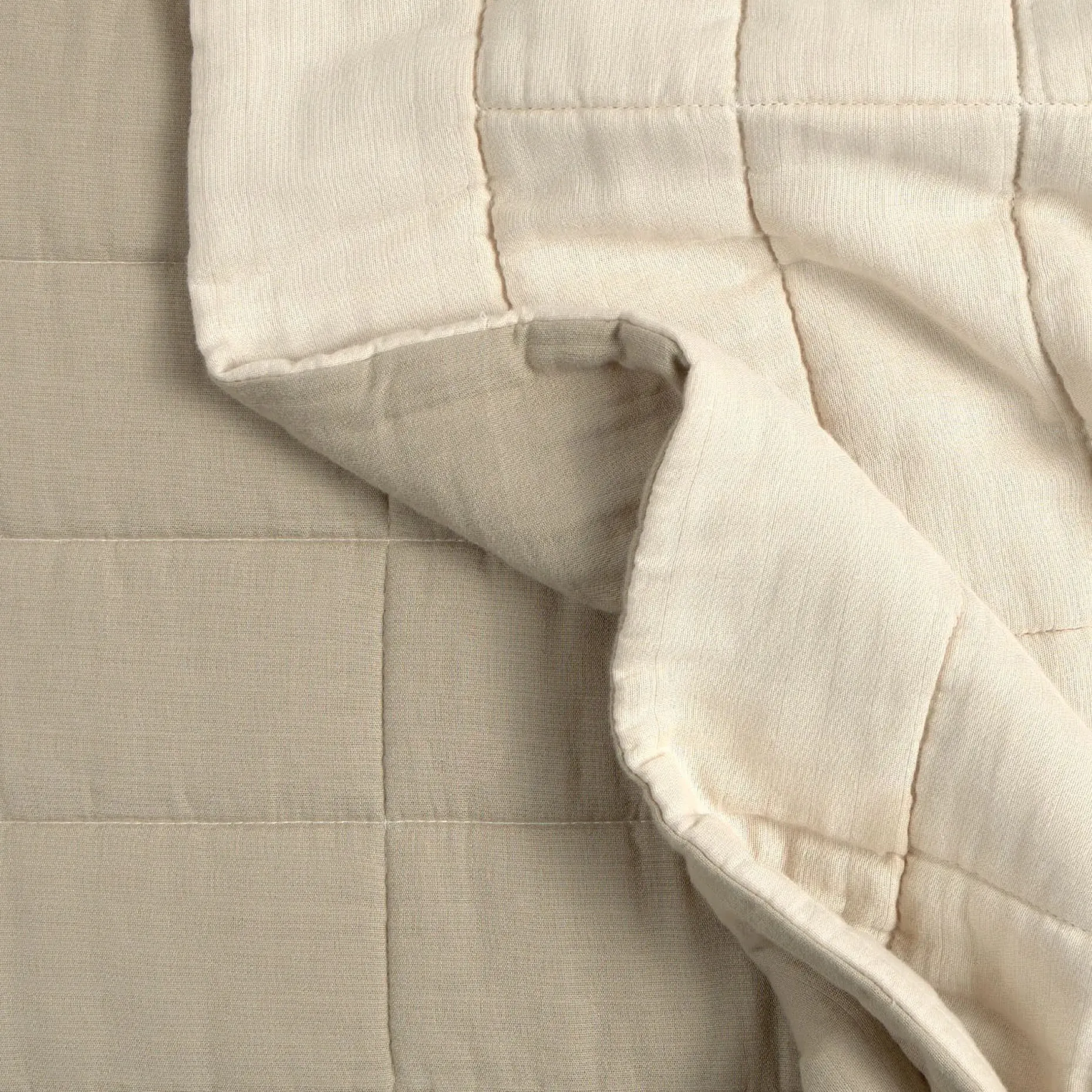 Leni Standard Cotton Gauze Sham Set - Duo Taupe