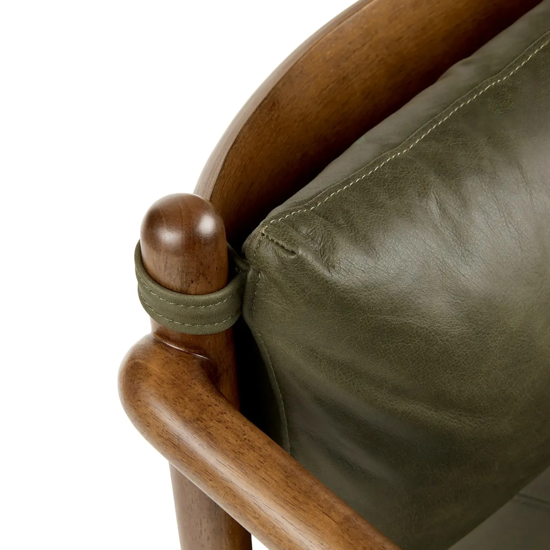 Lento 25" Leather Lounge Chair - Charme Green