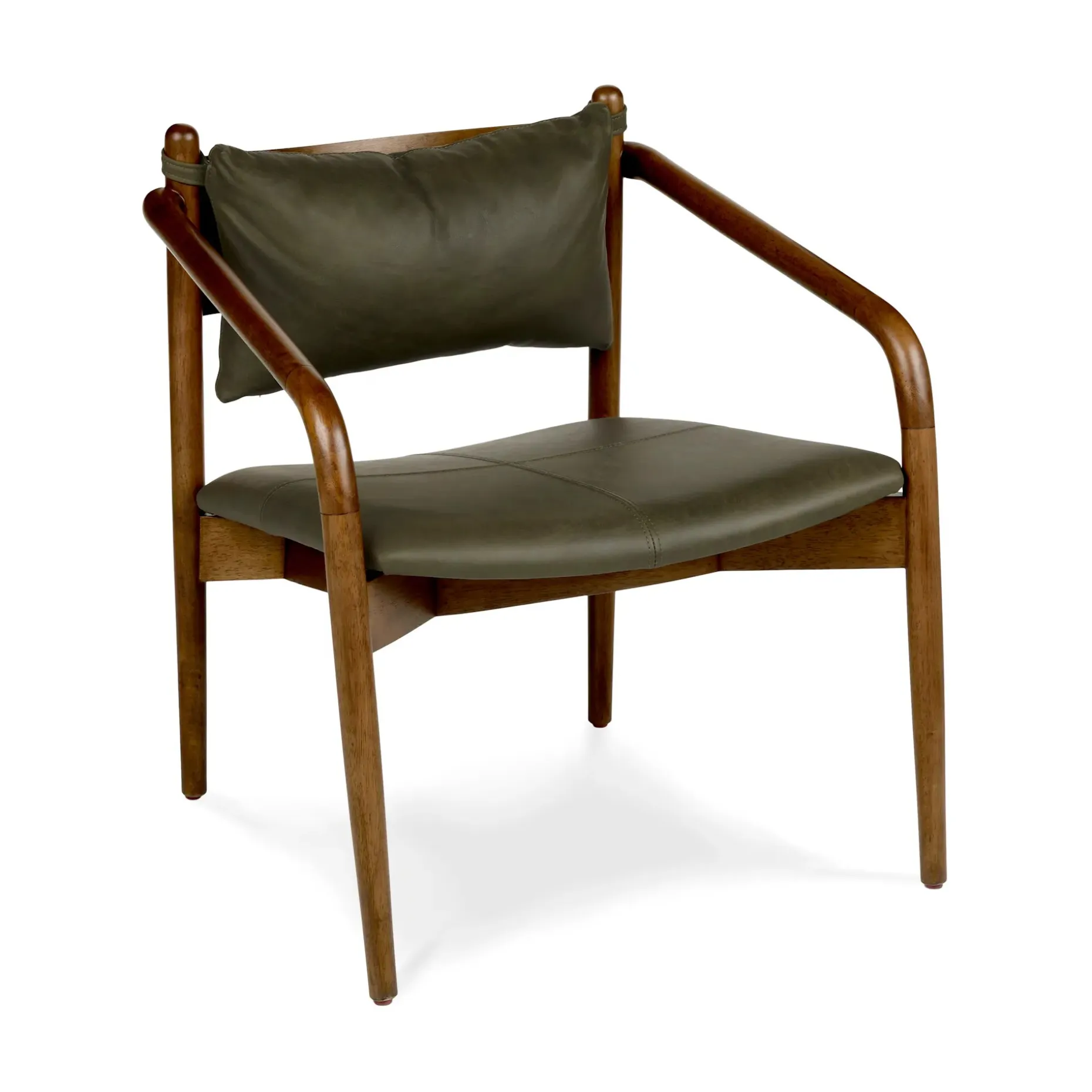 Lento 25" Leather Lounge Chair - Charme Green