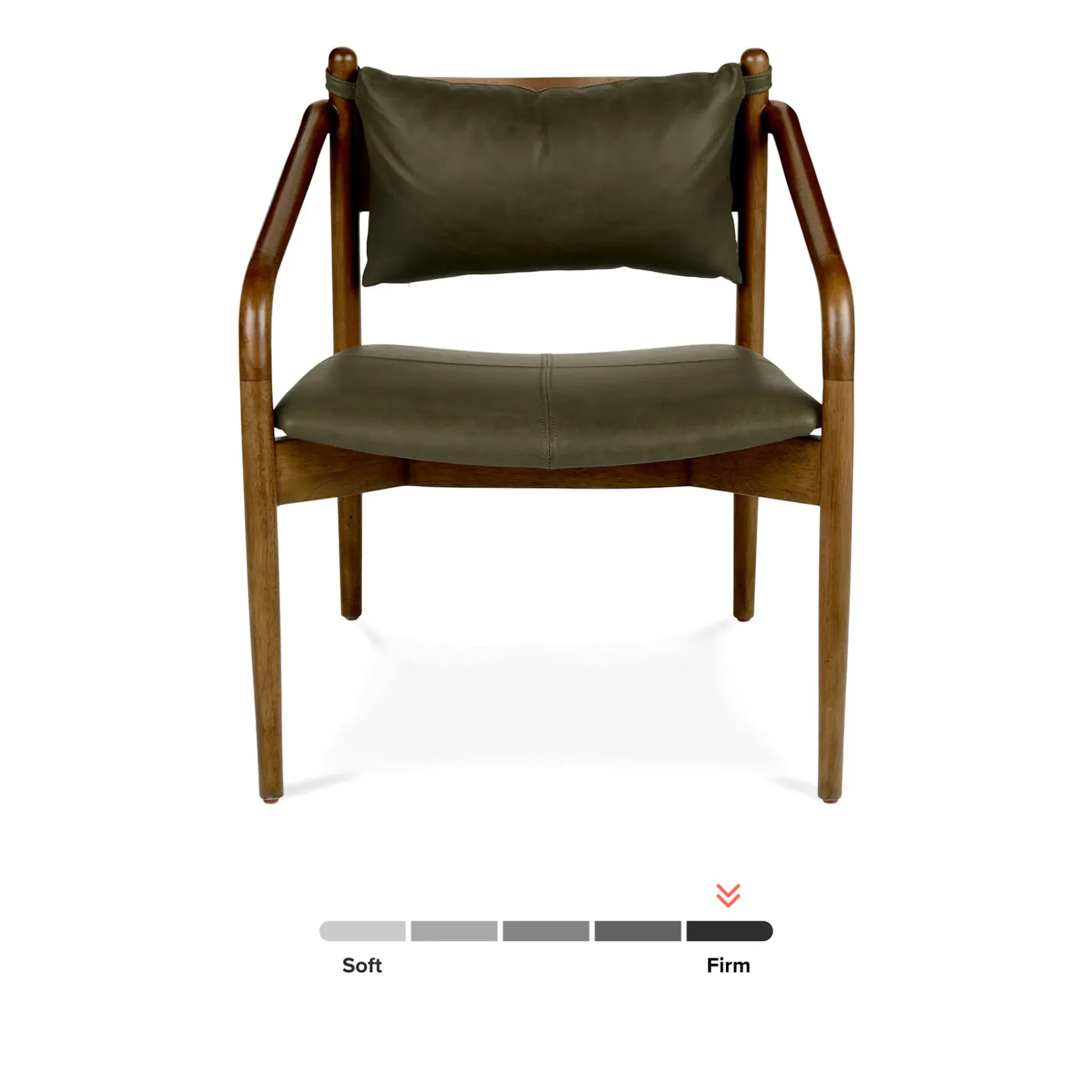 Lento 25" Leather Lounge Chair - Charme Green