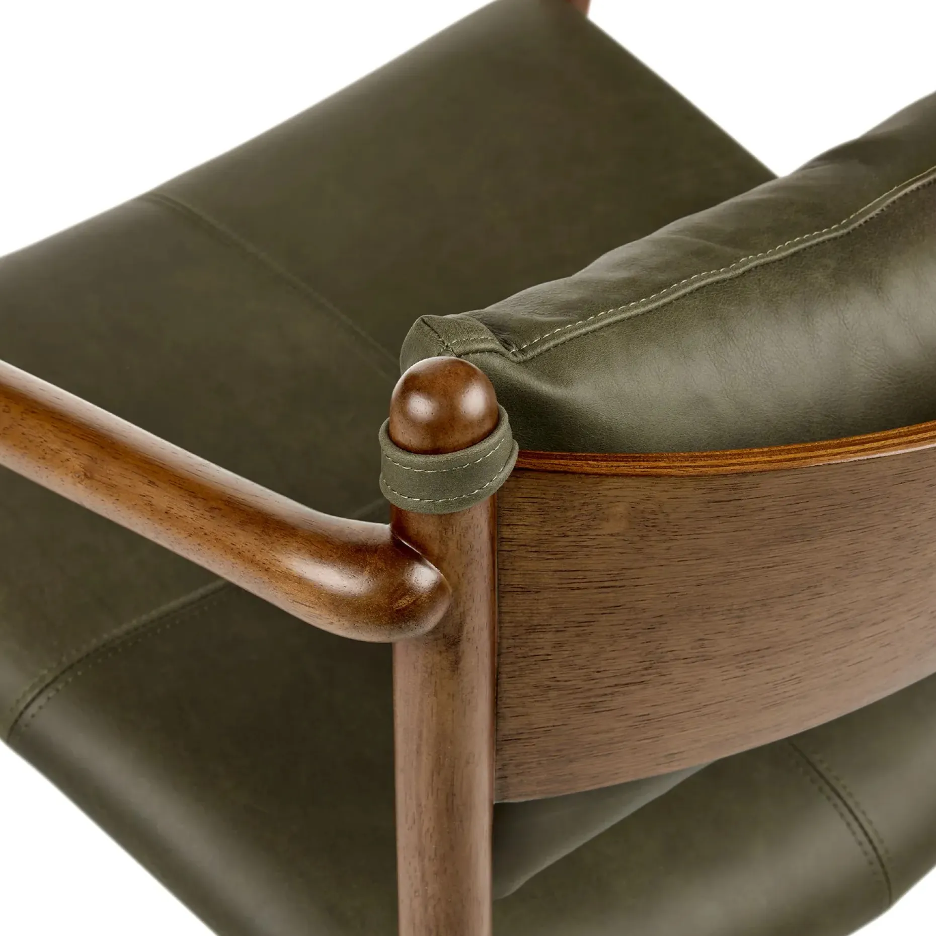Lento 25" Leather Lounge Chair - Charme Green