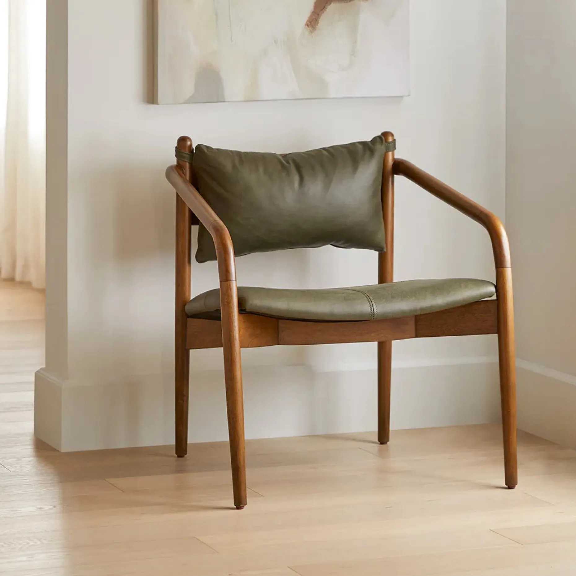 Lento 25" Leather Lounge Chair - Charme Green