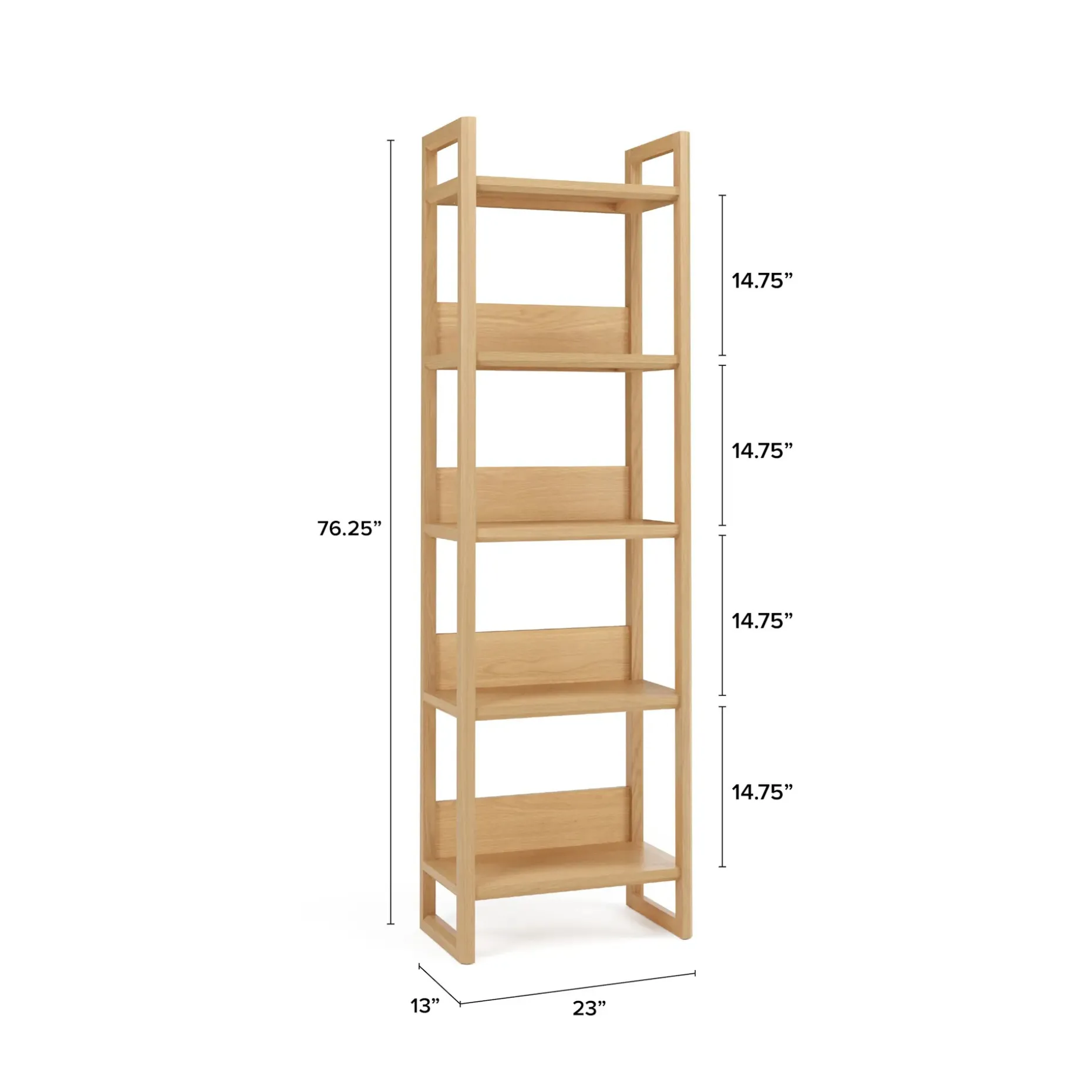 Lilya 23" Shelving Unit, Narrow - White Oak