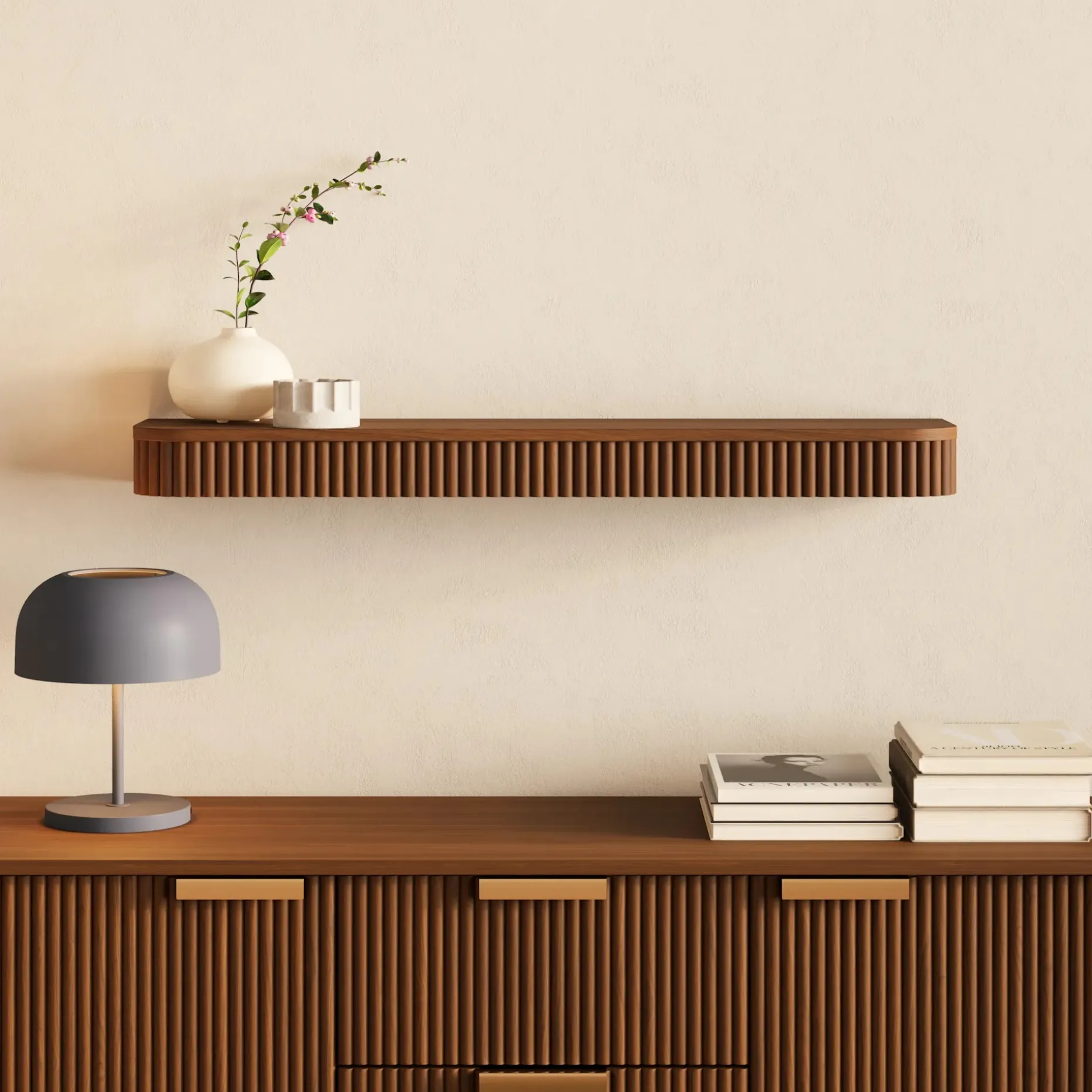 Liv 41.5" Floating Shelf - Walnut