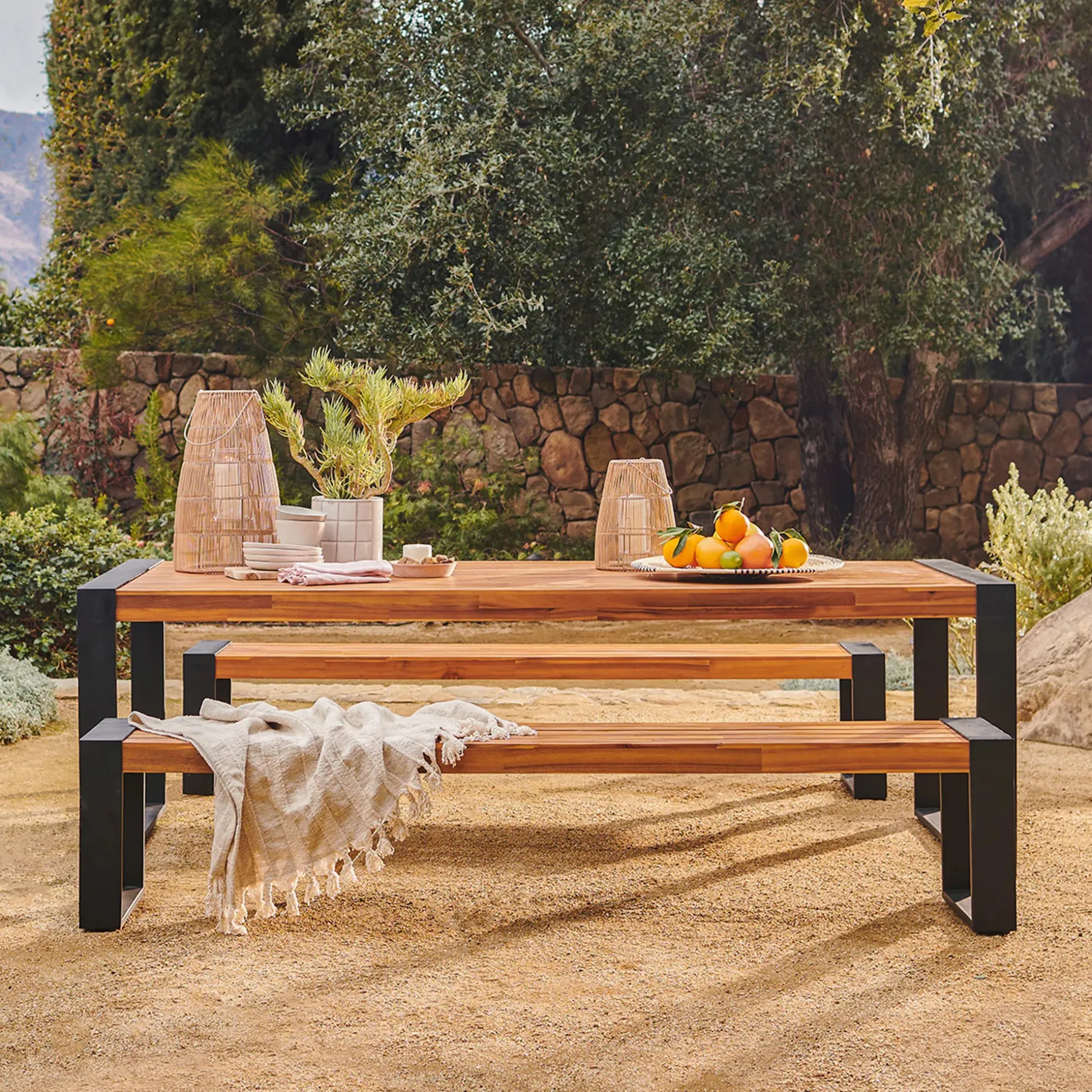 Lubek 84.5" Outdoor Bench - Tuscan Brown
