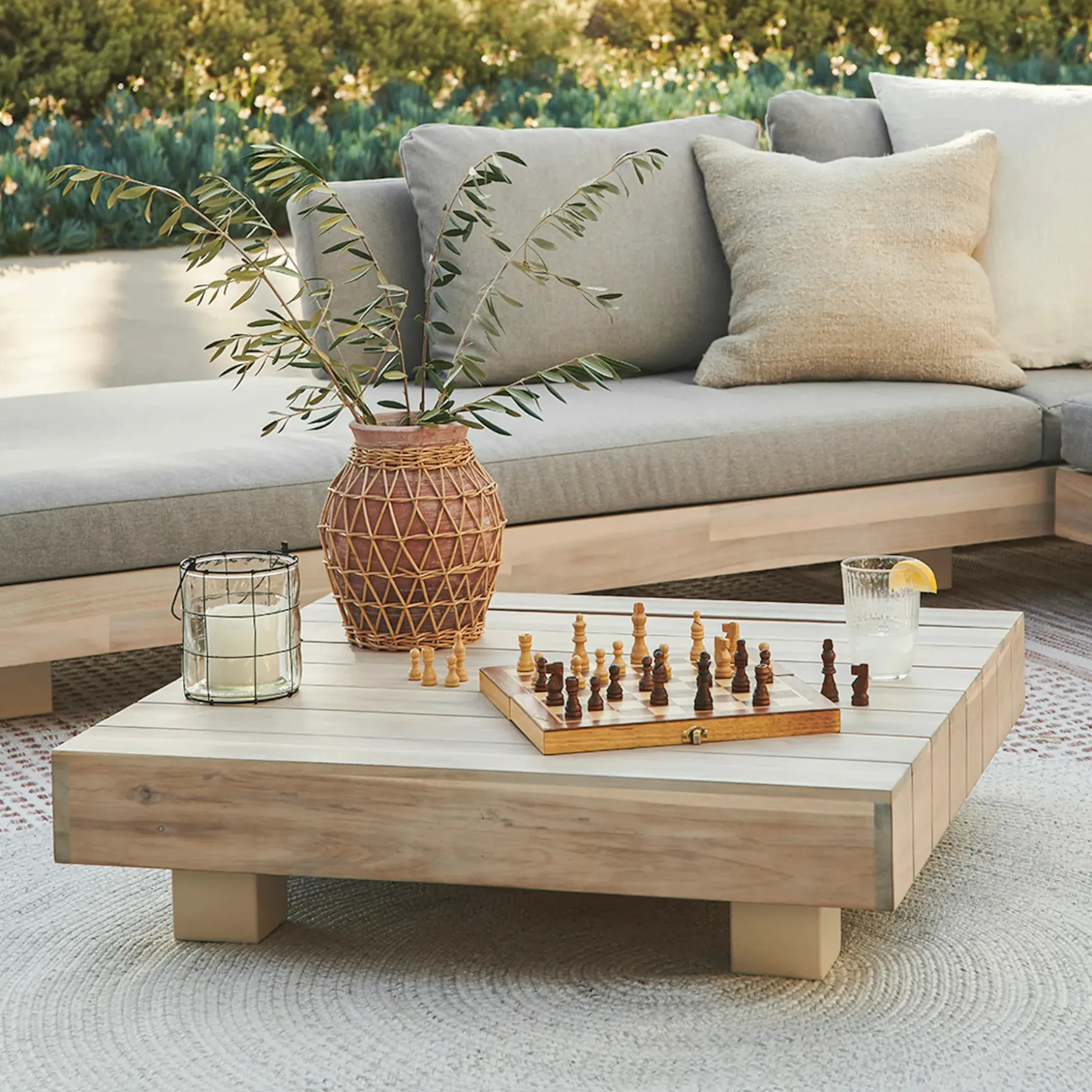 Lubek 32.5" Outdoor Coffee Table - Byron Gray