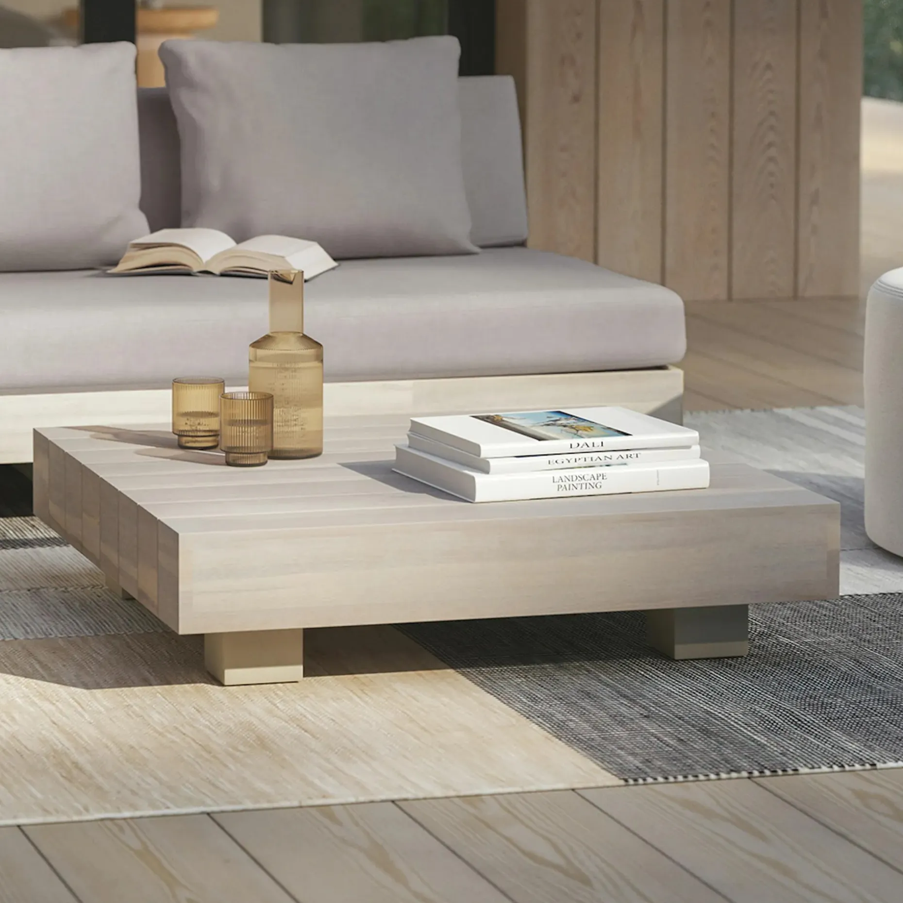 Lubek 32.5" Outdoor Coffee Table - Byron Gray