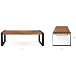 Lubek 94.5" Outdoor Dining Table - Tuscan Brown