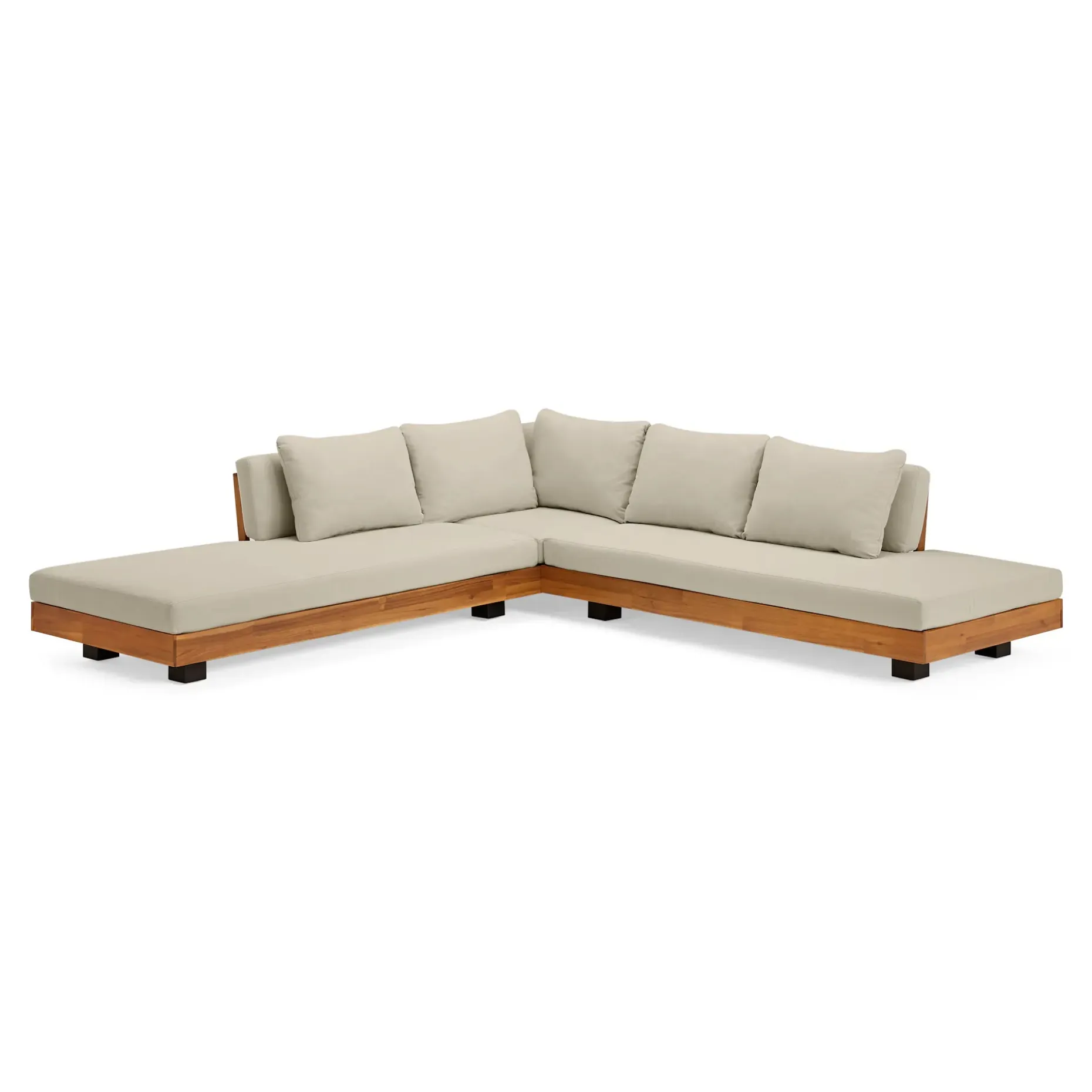 Lubek 100.5" Outdoor Low Corner Sectional - Dravite Ivory