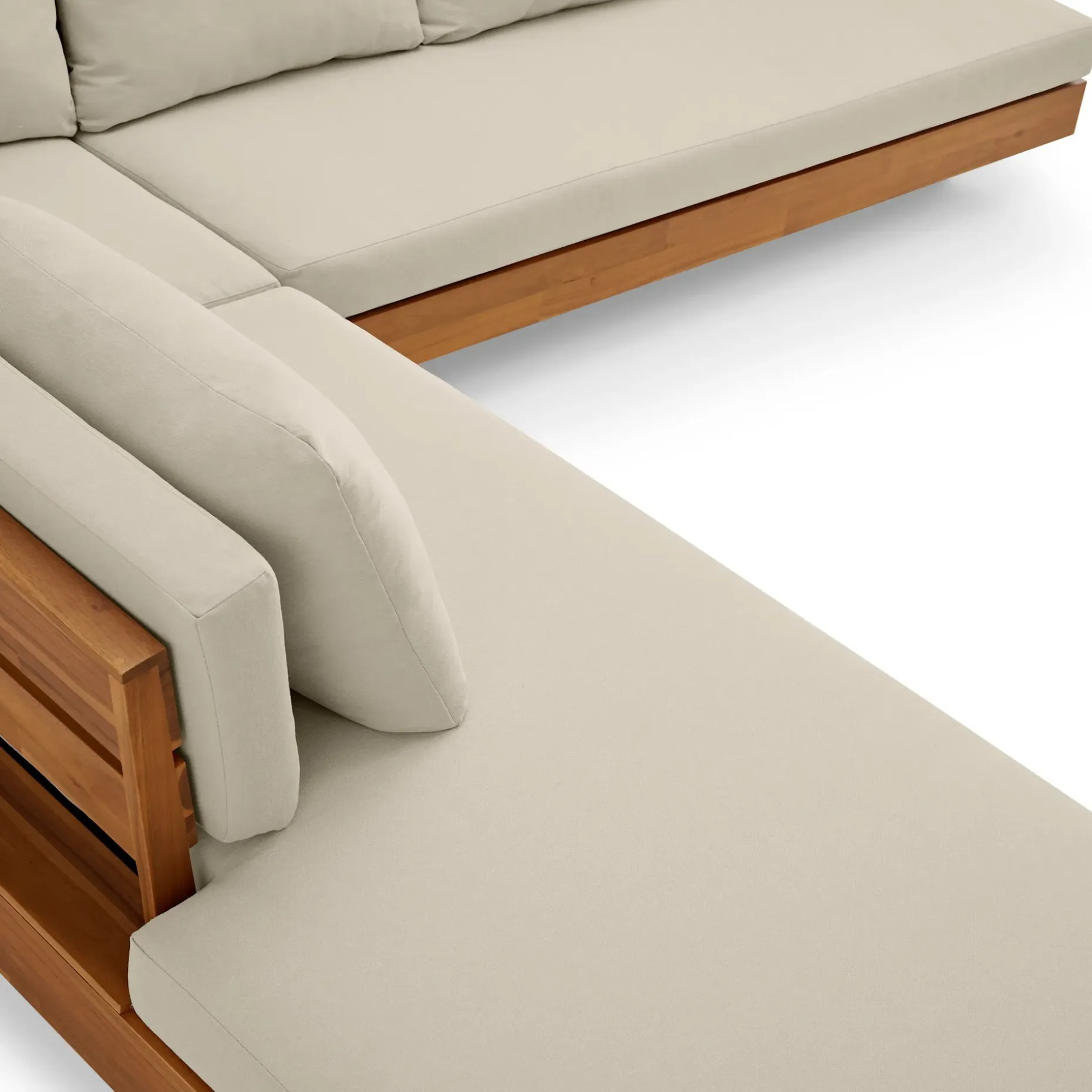Lubek 100.5" Outdoor Low Corner Sectional - Dravite Ivory