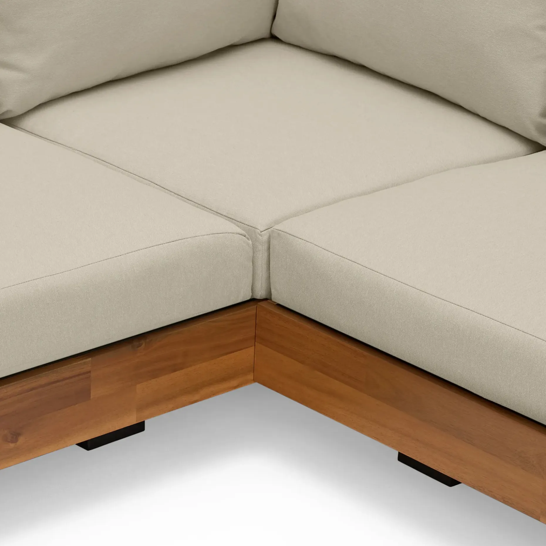 Lubek 100.5" Outdoor Low Corner Sectional - Dravite Ivory