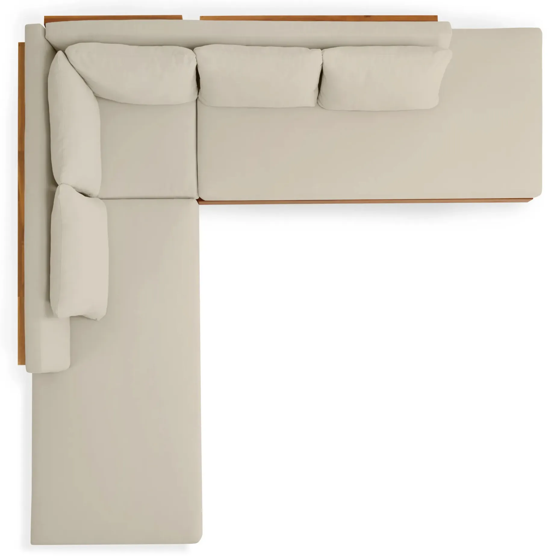 Lubek 100.5" Outdoor Low Corner Sectional - Dravite Ivory