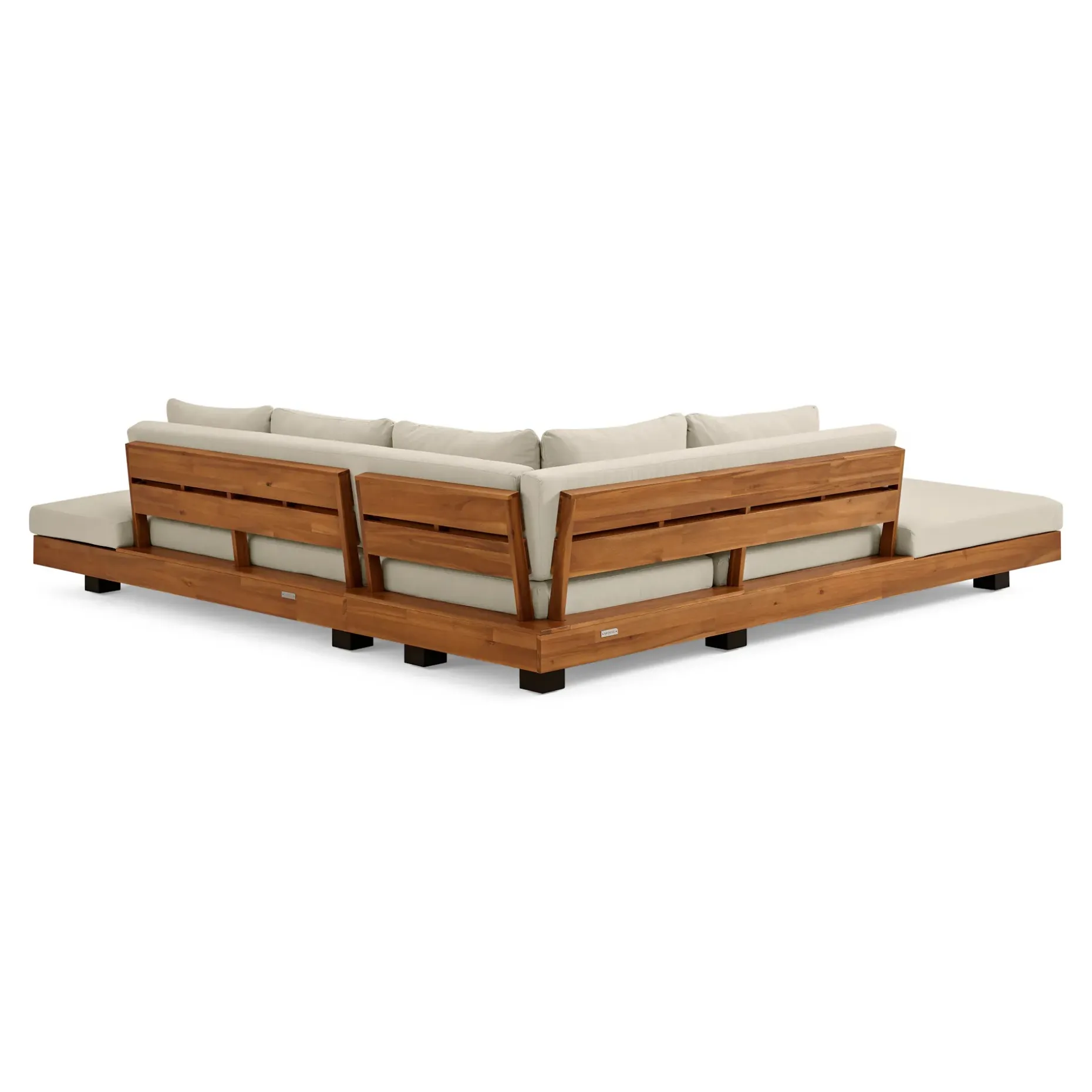 Lubek 100.5" Outdoor Low Corner Sectional - Dravite Ivory