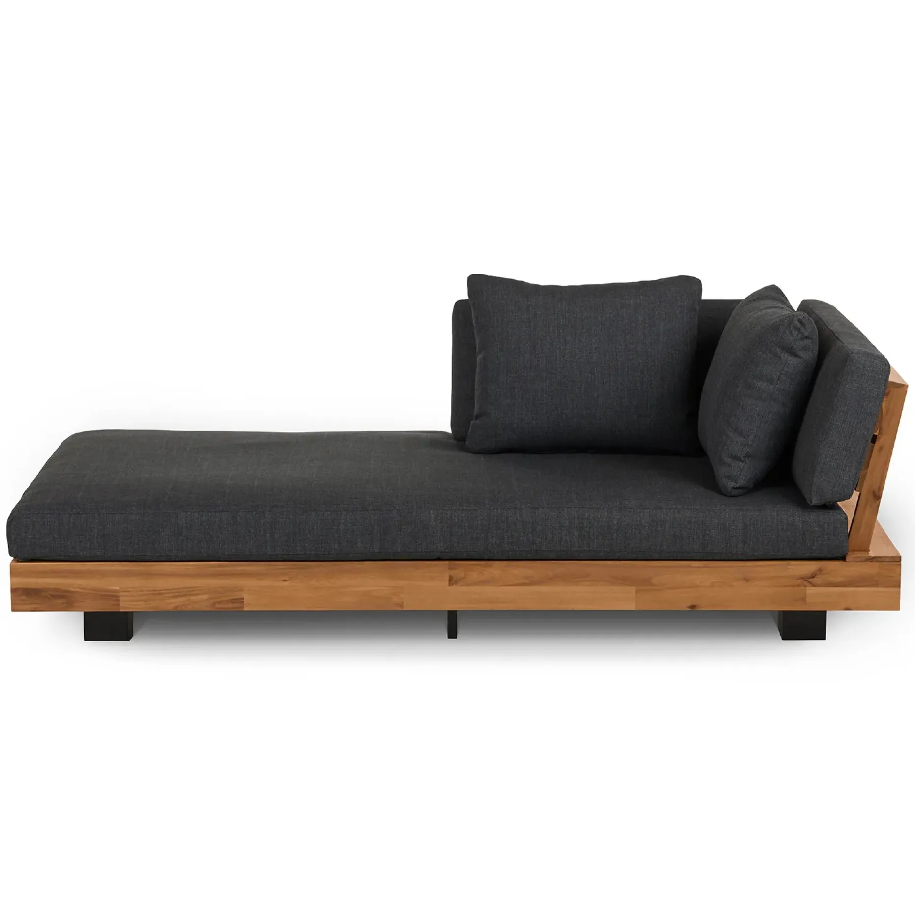 Lubek 69.25" Outdoor Low Left Chaise Lounge - Slate Gray