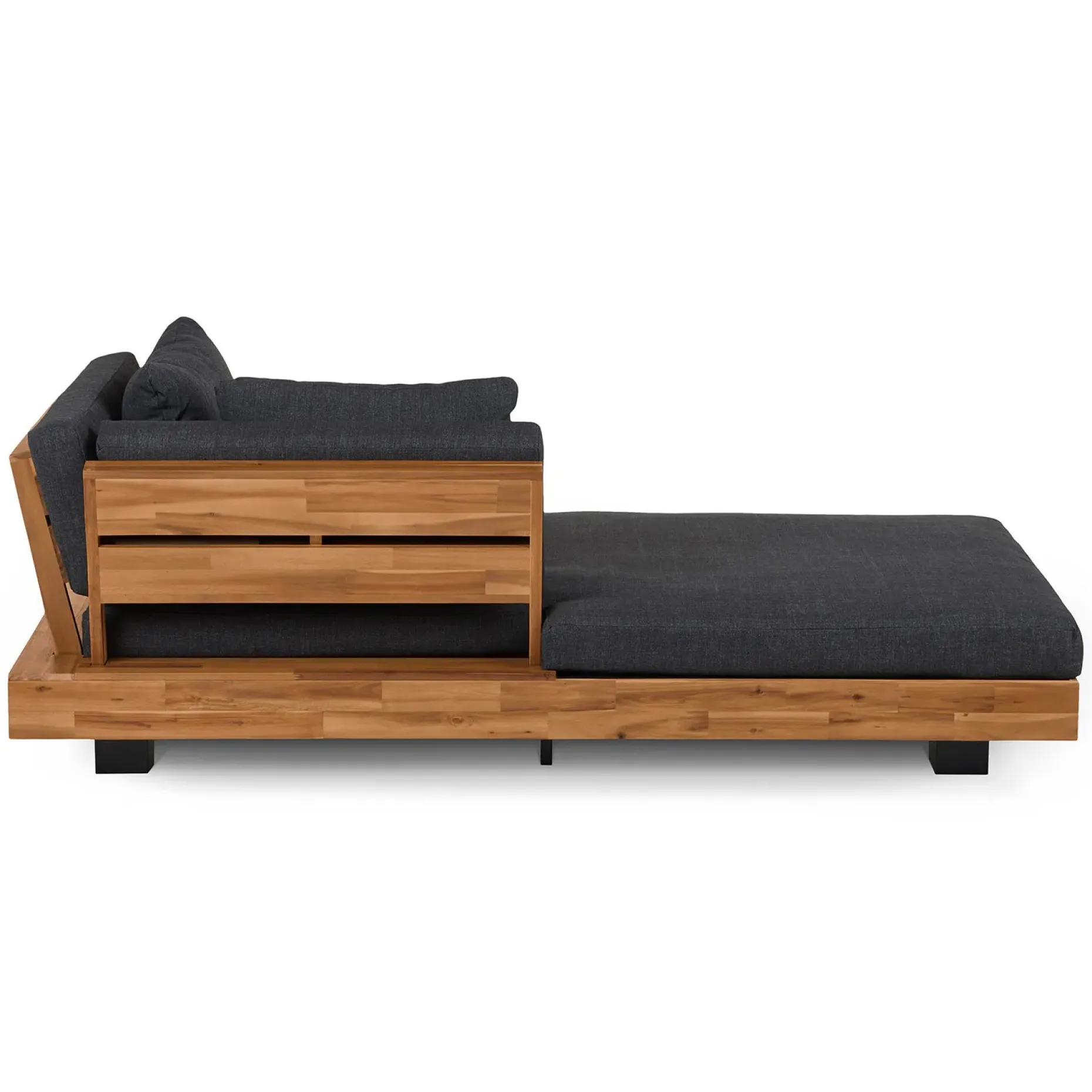 Lubek 69.25" Outdoor Low Left Chaise Lounge - Slate Gray