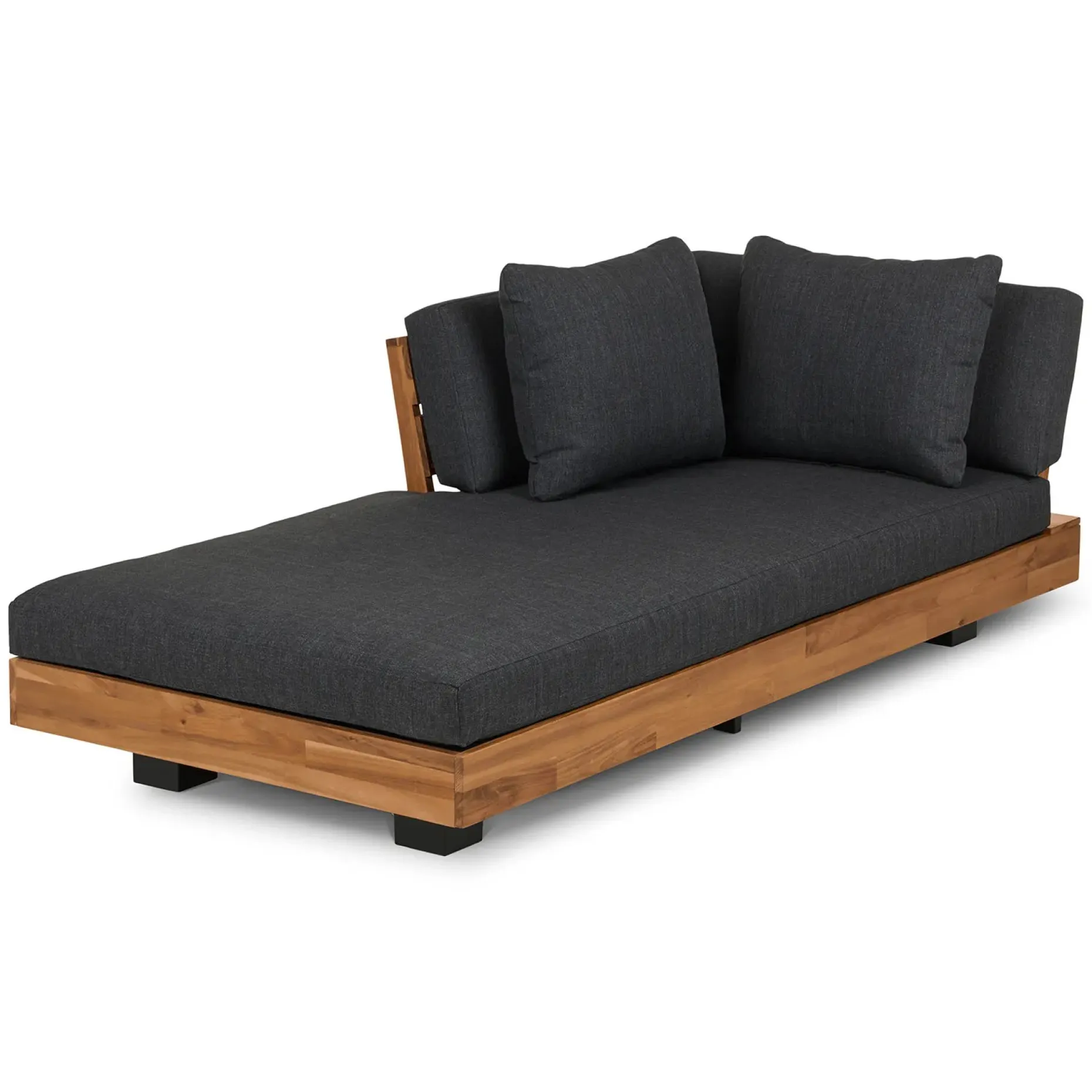 Lubek 69.25" Outdoor Low Left Chaise Lounge - Slate Gray