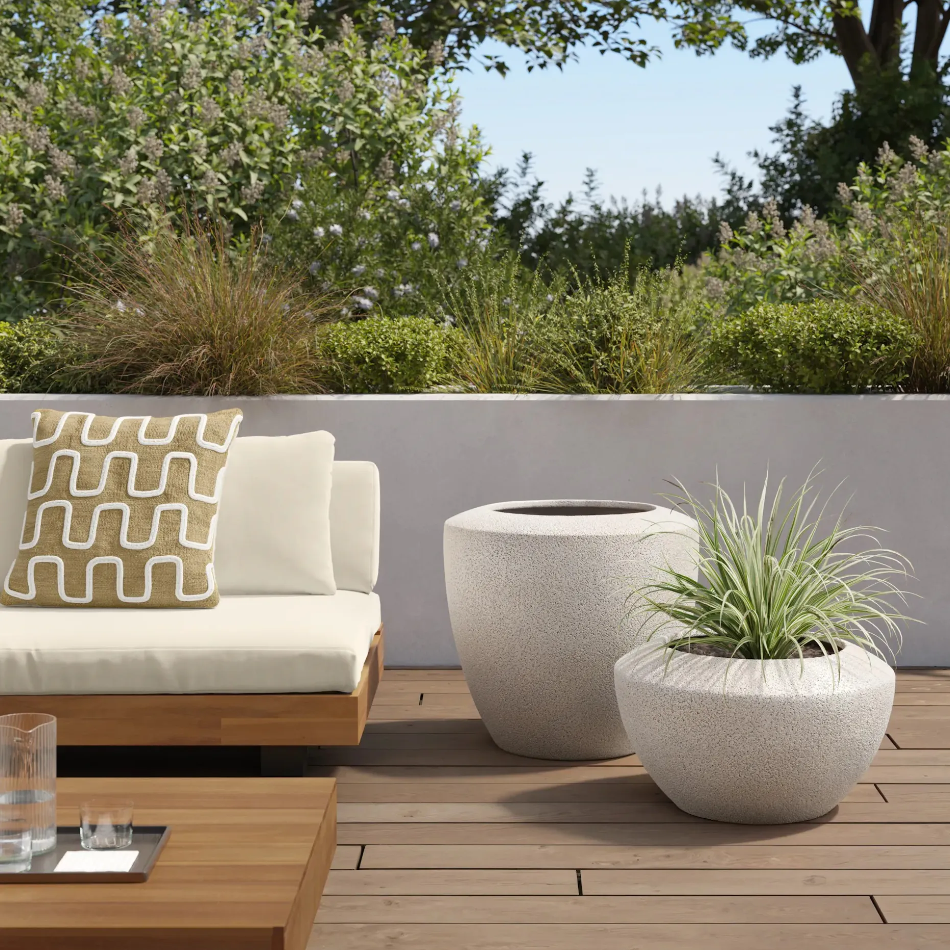 Lubek 82.5" Outdoor Low Left Sectional Set - Dravite Ivory