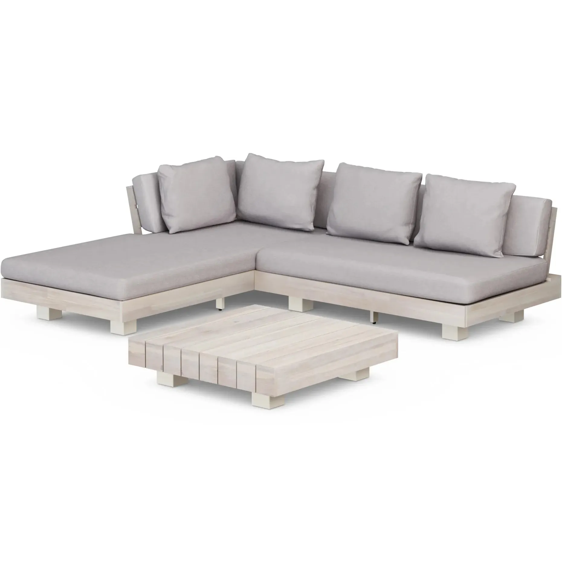 Lubek 82.5" Outdoor Low Left Sectional Set - Beach Sand