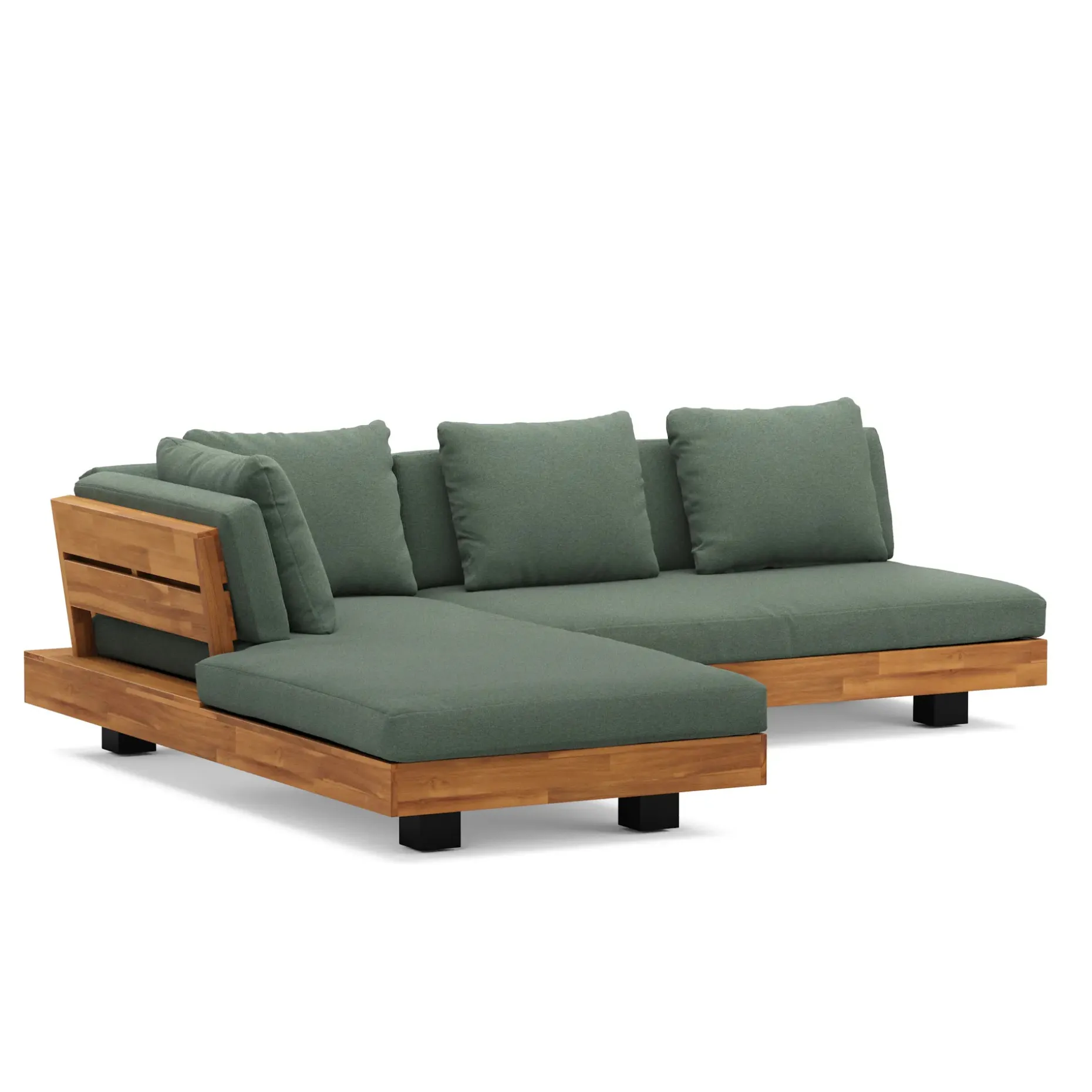 Lubek 82.5" Outdoor Low Left Sectional - Dravite Green