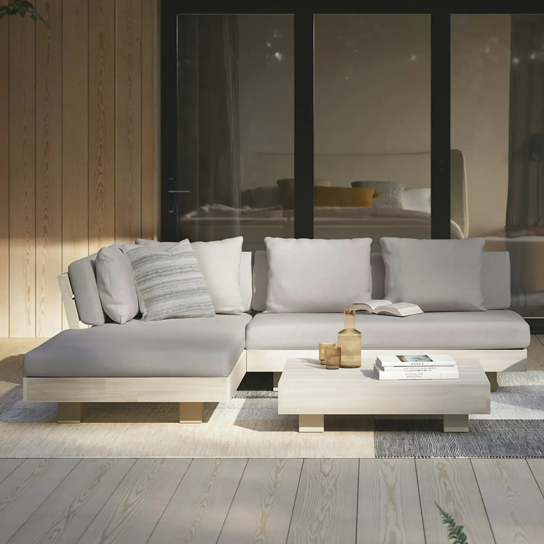 Lubek 82.5" Outdoor Low Left Sectional - Beach Sand