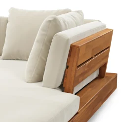 Lubek 82.5" Outdoor Low Right Sectional Set - Dravite Ivory