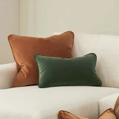 Lucca Velvet Pillow Set - Plush Pacific Rust