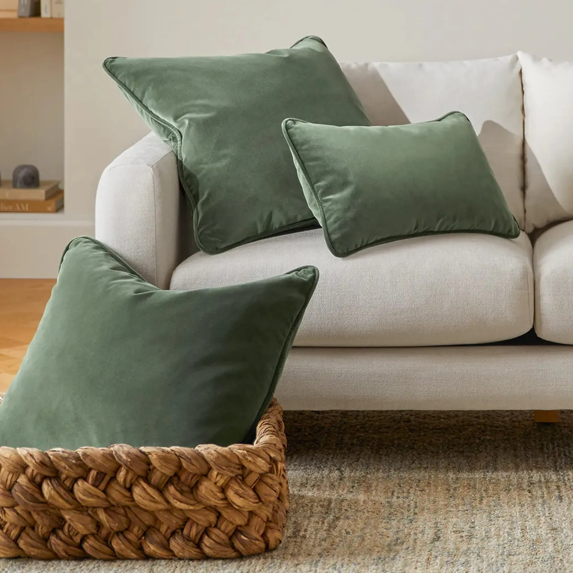 Lucca Velvet Pillow Set - Plush Pacific Green