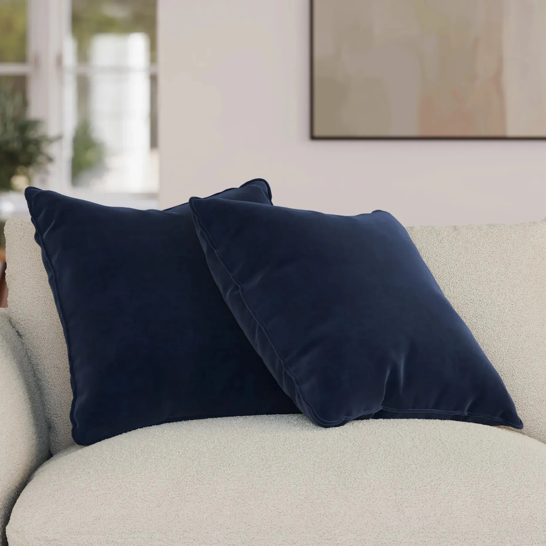 Lucca Velvet Pillow Set - Plush Cascadia Blue