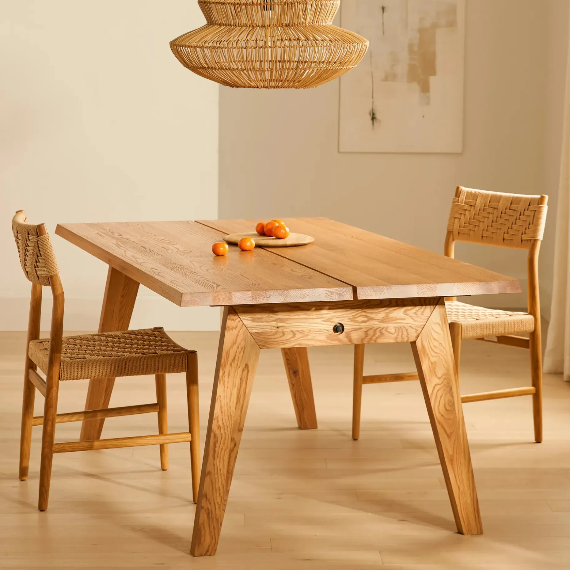 Madera 71" Solid Wood Dining Table - Oak