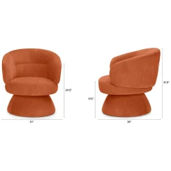 Makeva 31" Swivel Lounge Chair - Anise Brown