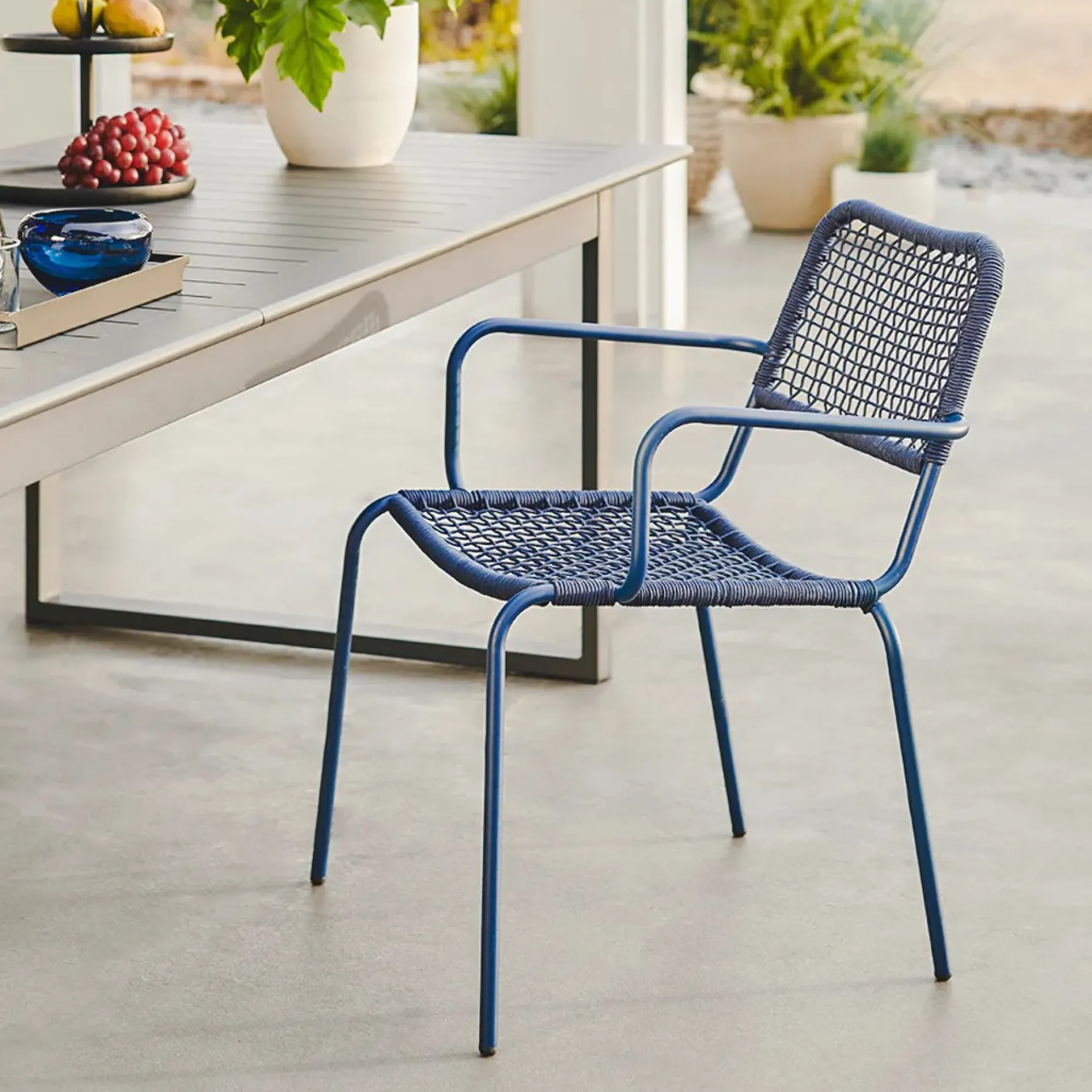 Manna Outdoor Dining Chair - Indigo Blue