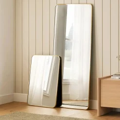 Mansfield Rectangular Wall Mirror - Brass