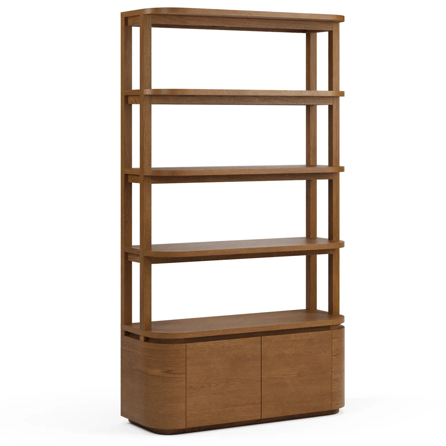 Maren 42" Shelving Unit with Storage - Smoked Oak