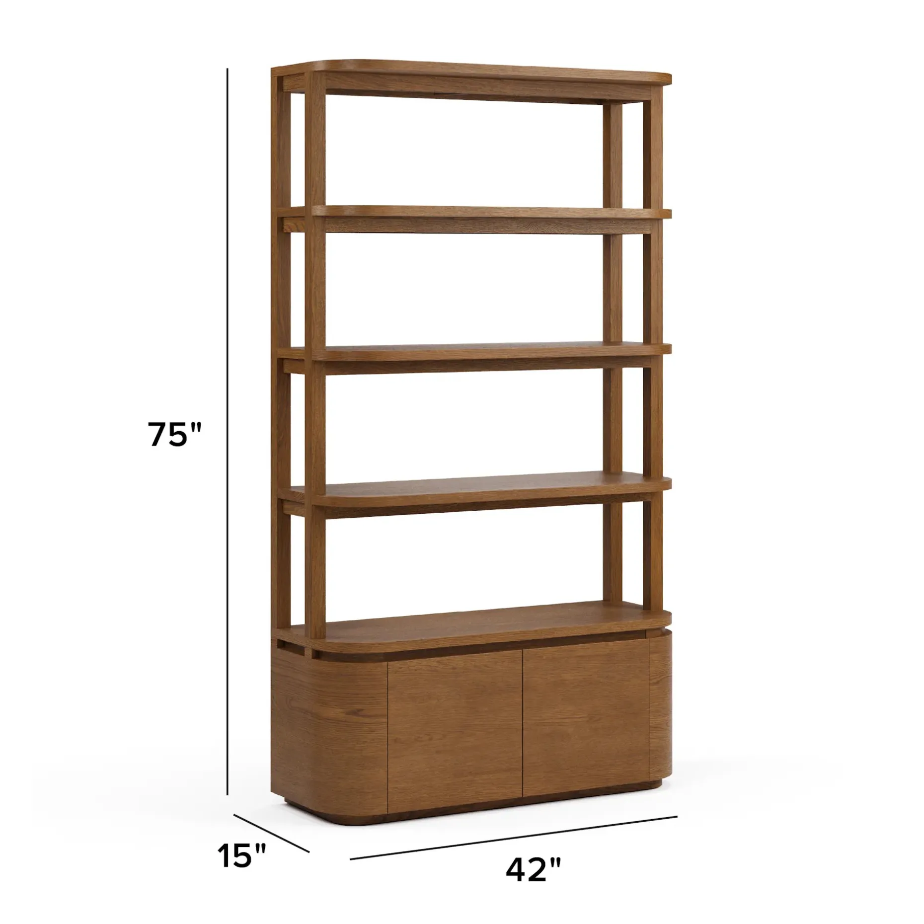 Maren 42" Shelving Unit with Storage - Smoked Oak