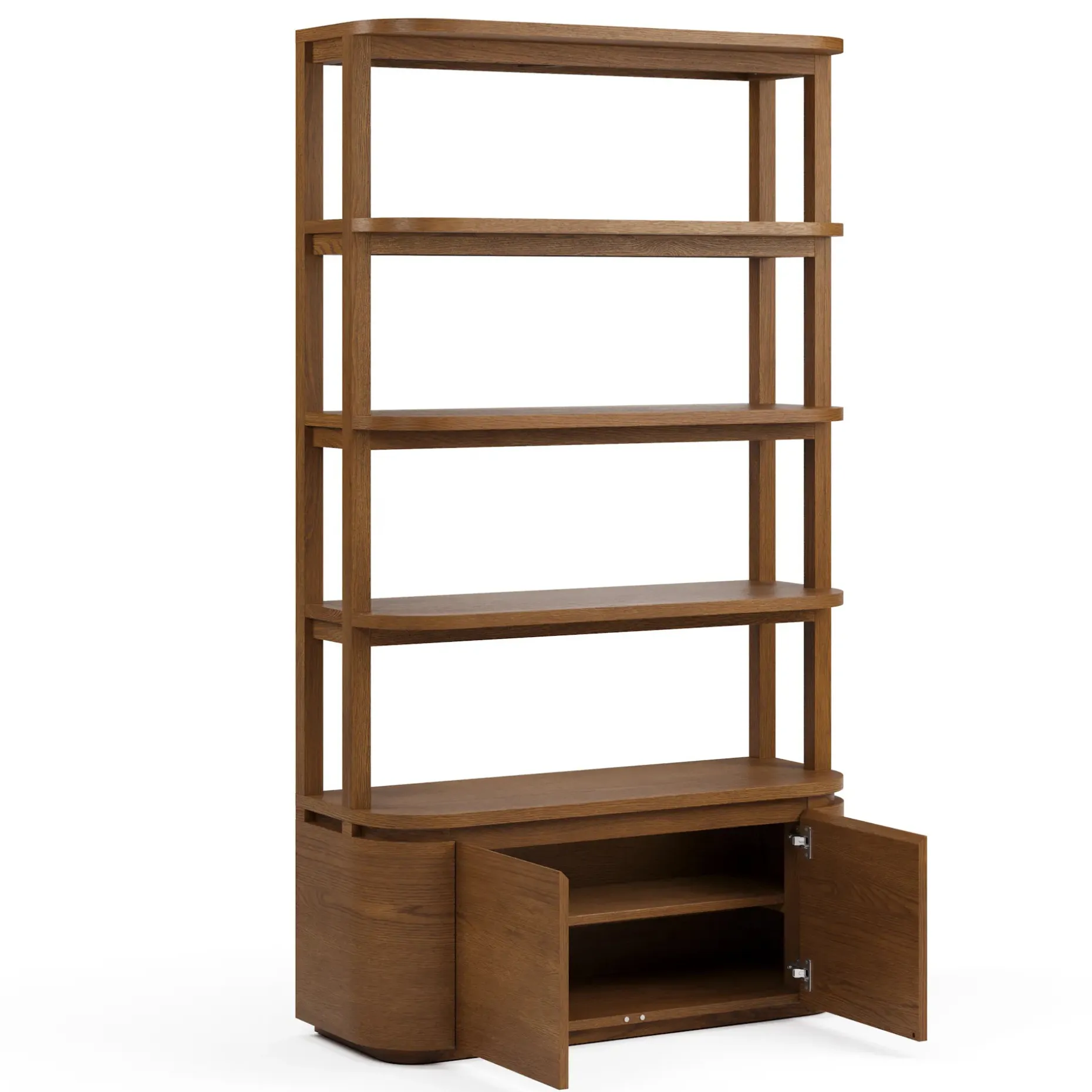 Maren 42" Shelving Unit with Storage - Smoked Oak