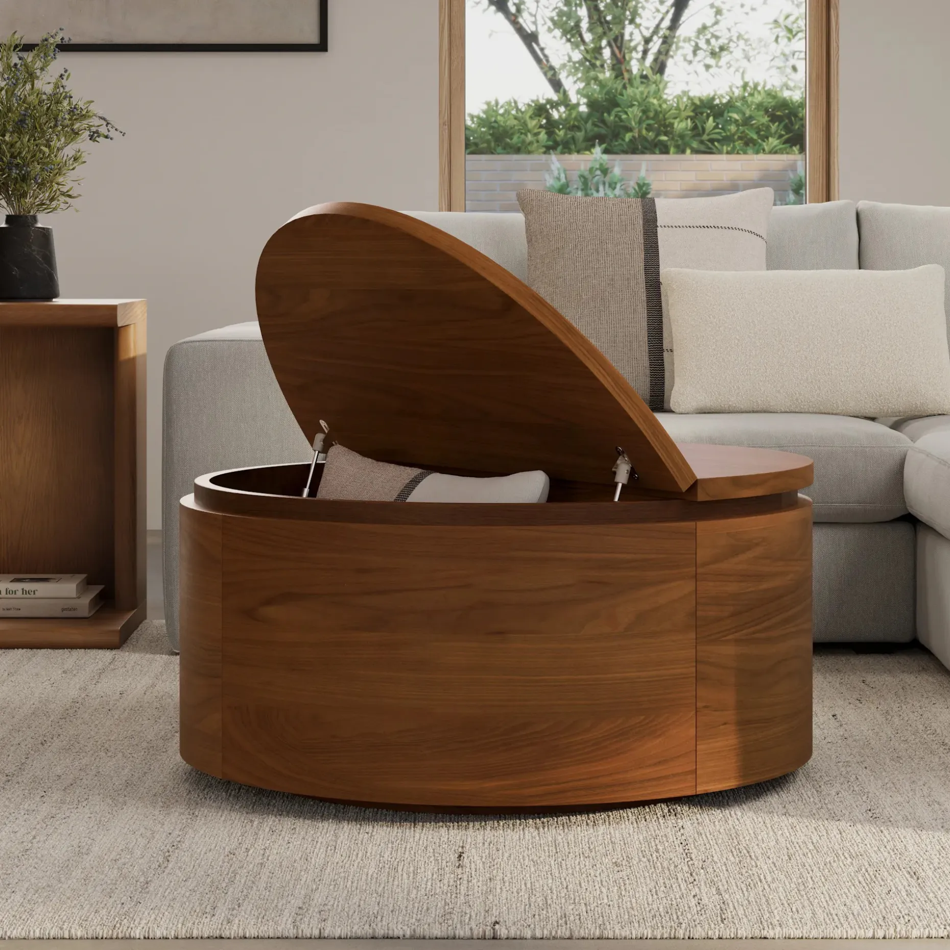 Maren 32" Storage Coffee Table - Walnut