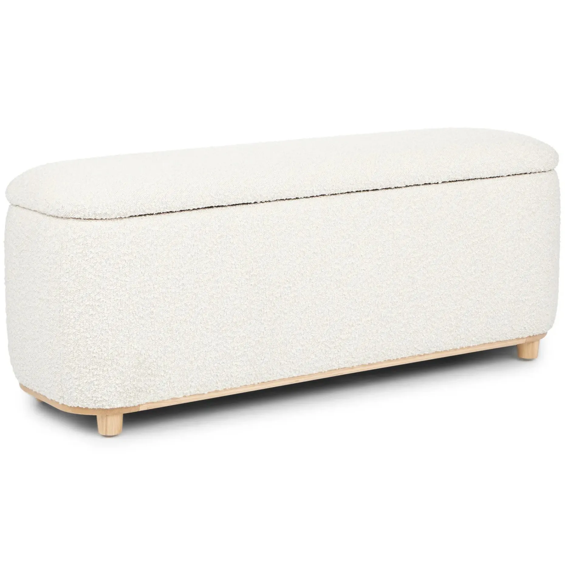 Maribo 48" Storage Ottoman - Ivory Bouclé