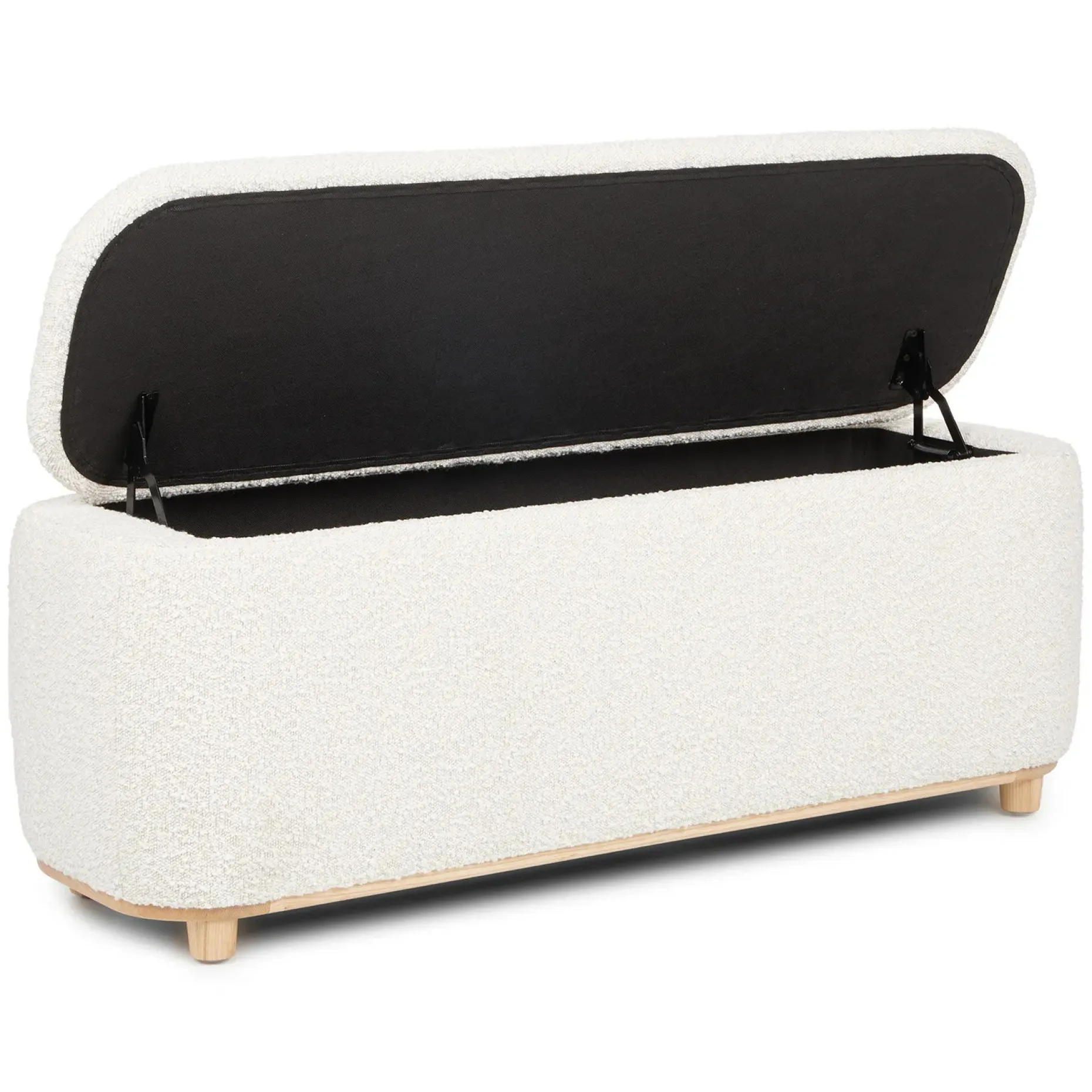 Maribo 48" Storage Ottoman - Ivory Bouclé
