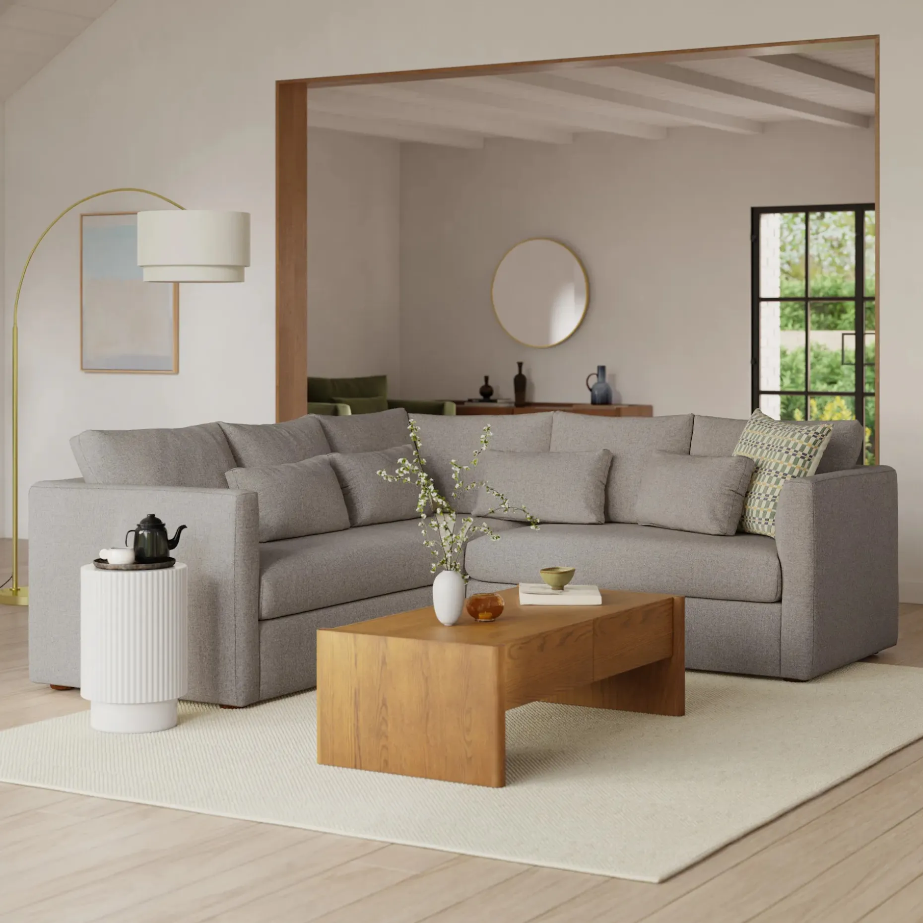 Marina 92" Corner Sectional - Hestia Gray