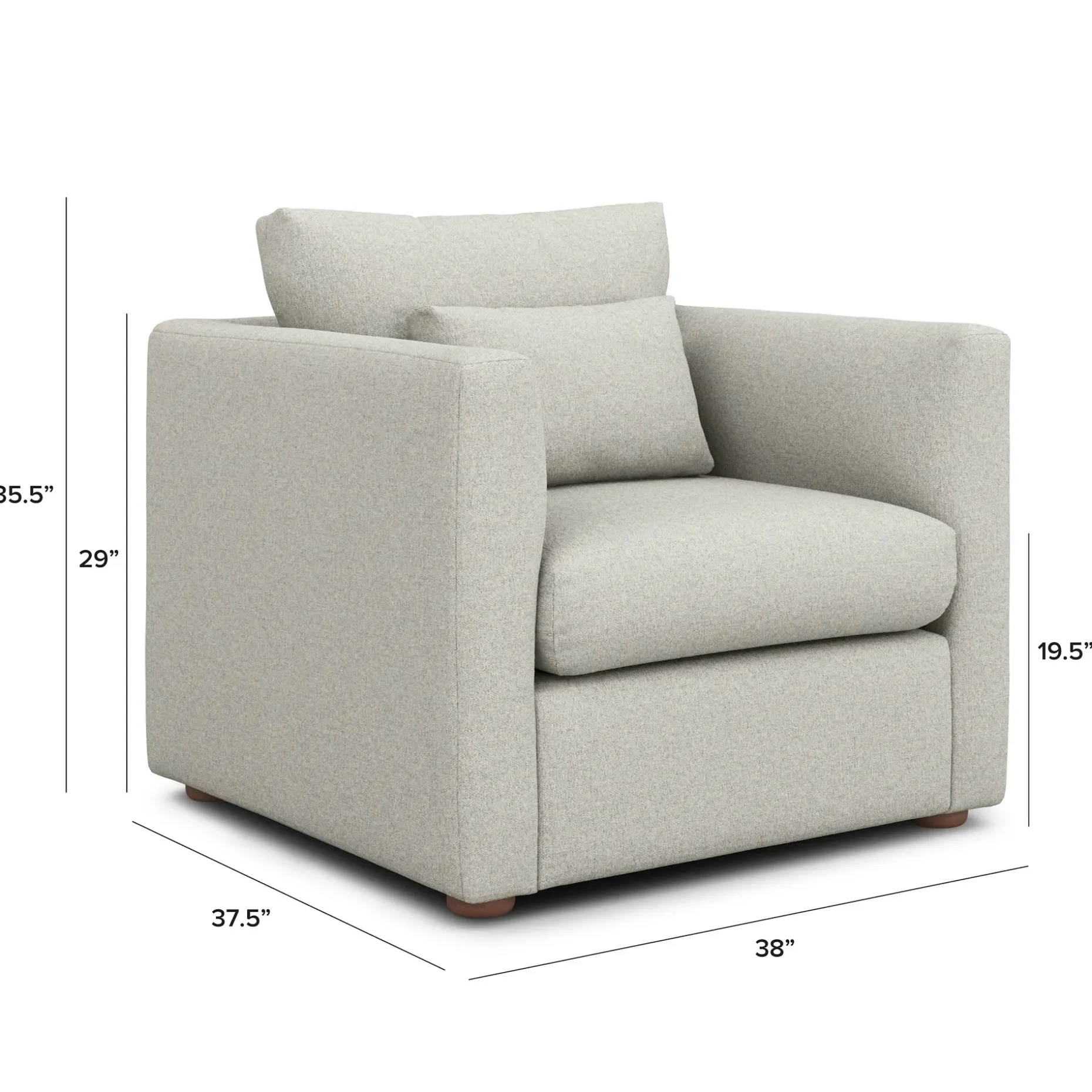 Marina 38" Lounge Chair - Clover Ivory