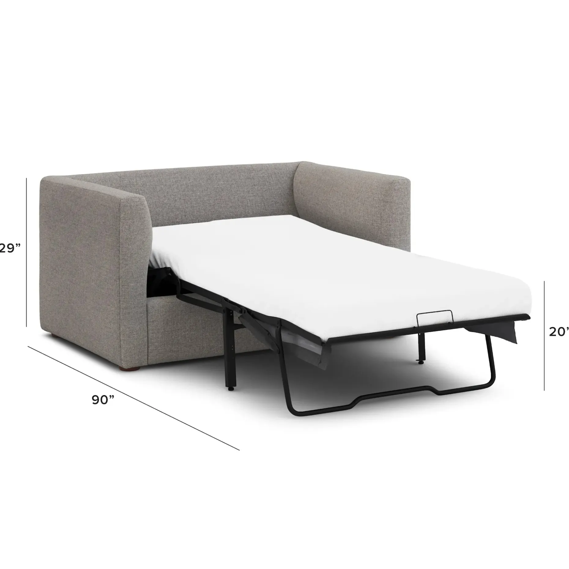 Marina 57" Sleeper Chair - Hestia Gray