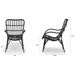 Medan 25" Outdoor Lounge Chair - Graphite