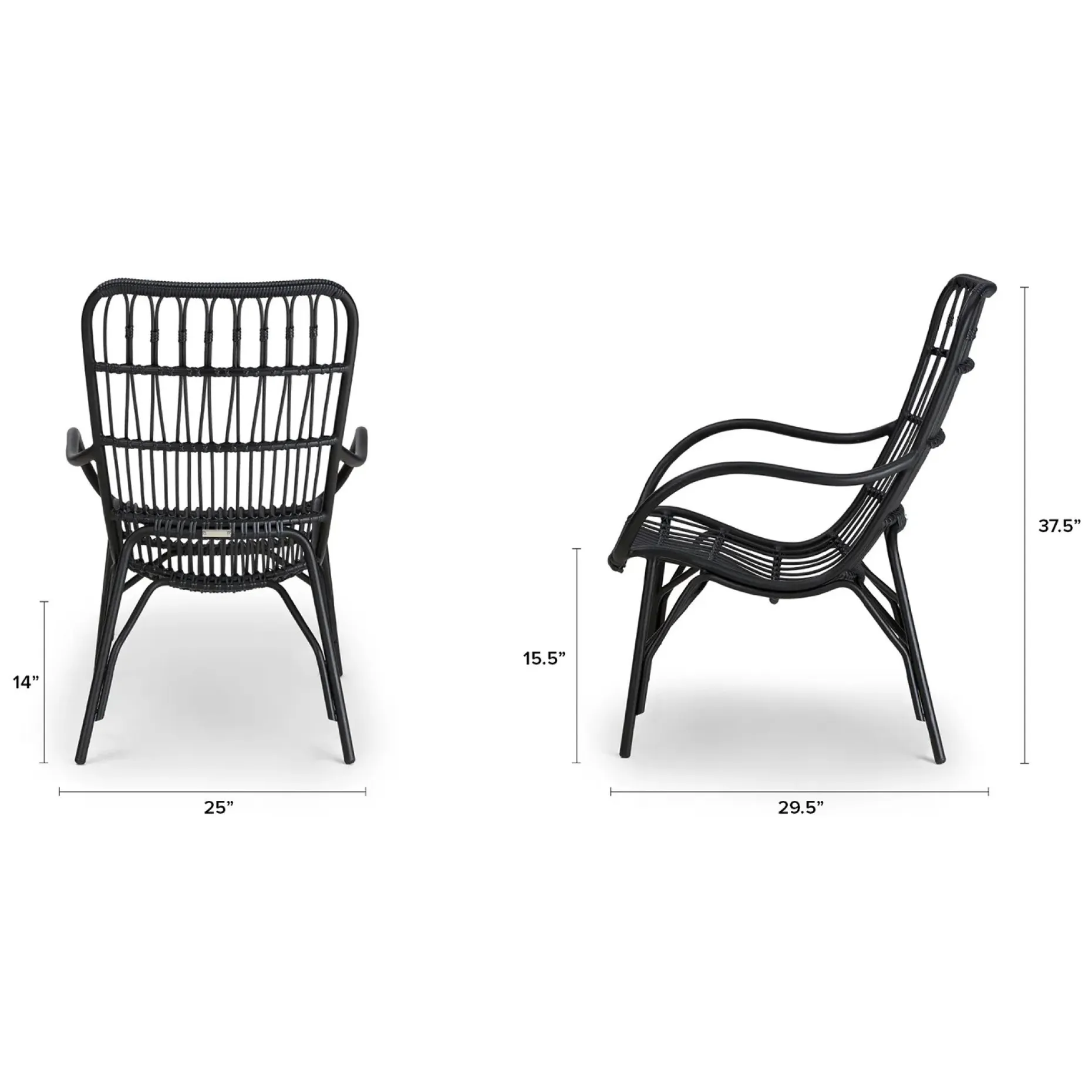 Medan 25" Outdoor Lounge Chair Set - Graphite