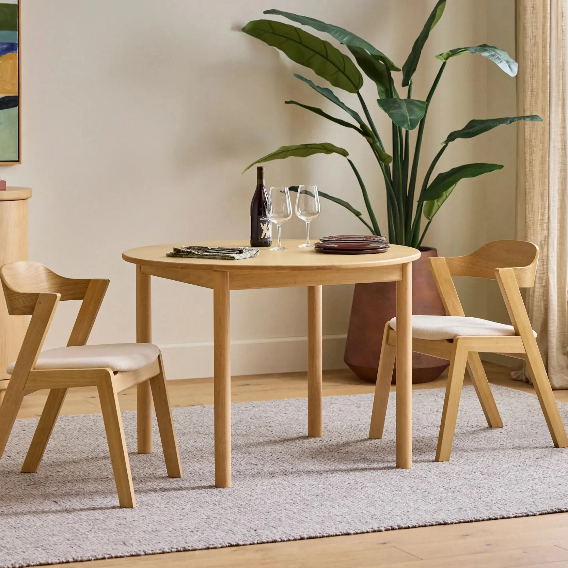 Meja Dining Chair - Oak and Bristol Ivory