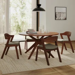 Meja Dining Chair - Walnut and Ratine Buff