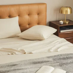Meso Queen Brushed Cotton Sheet Set - Light Taupe
